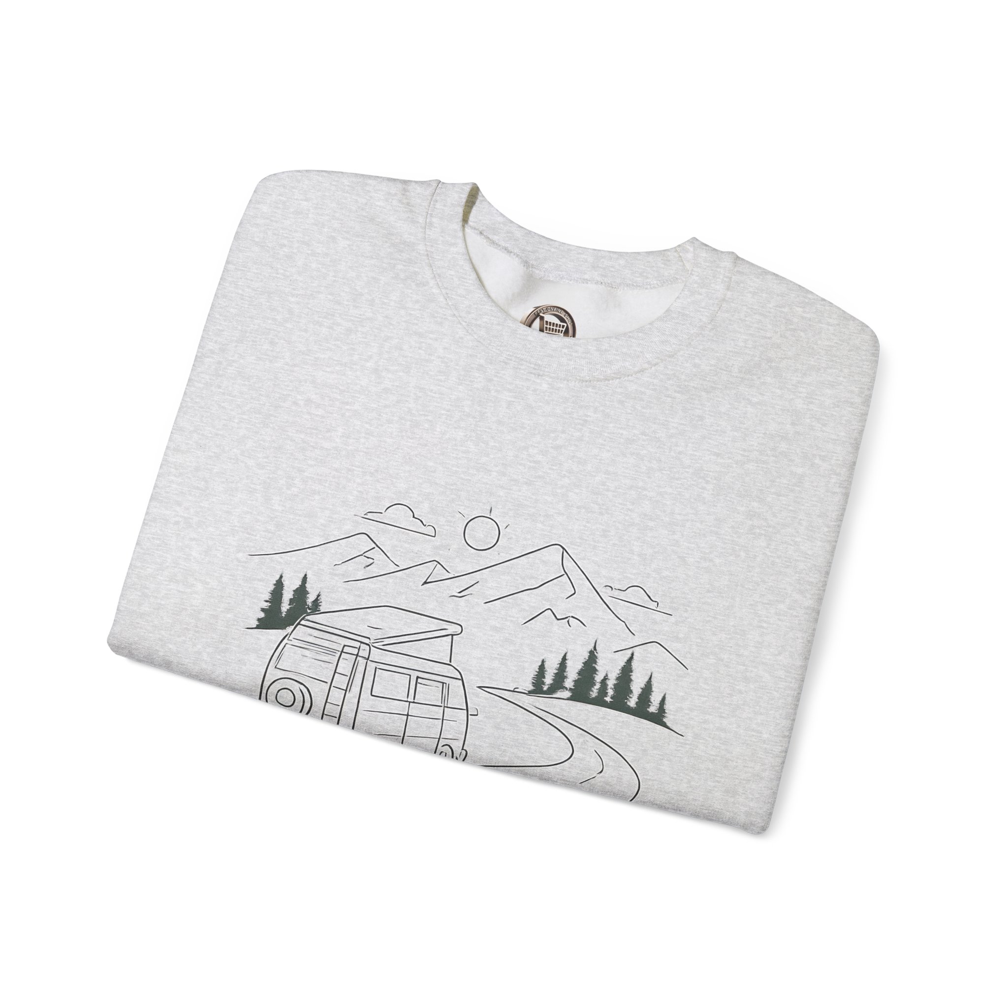 Unisex Heavy Blend™ Crewneck Sweatshirt — "Road Over Routine" Design Minimal-Line