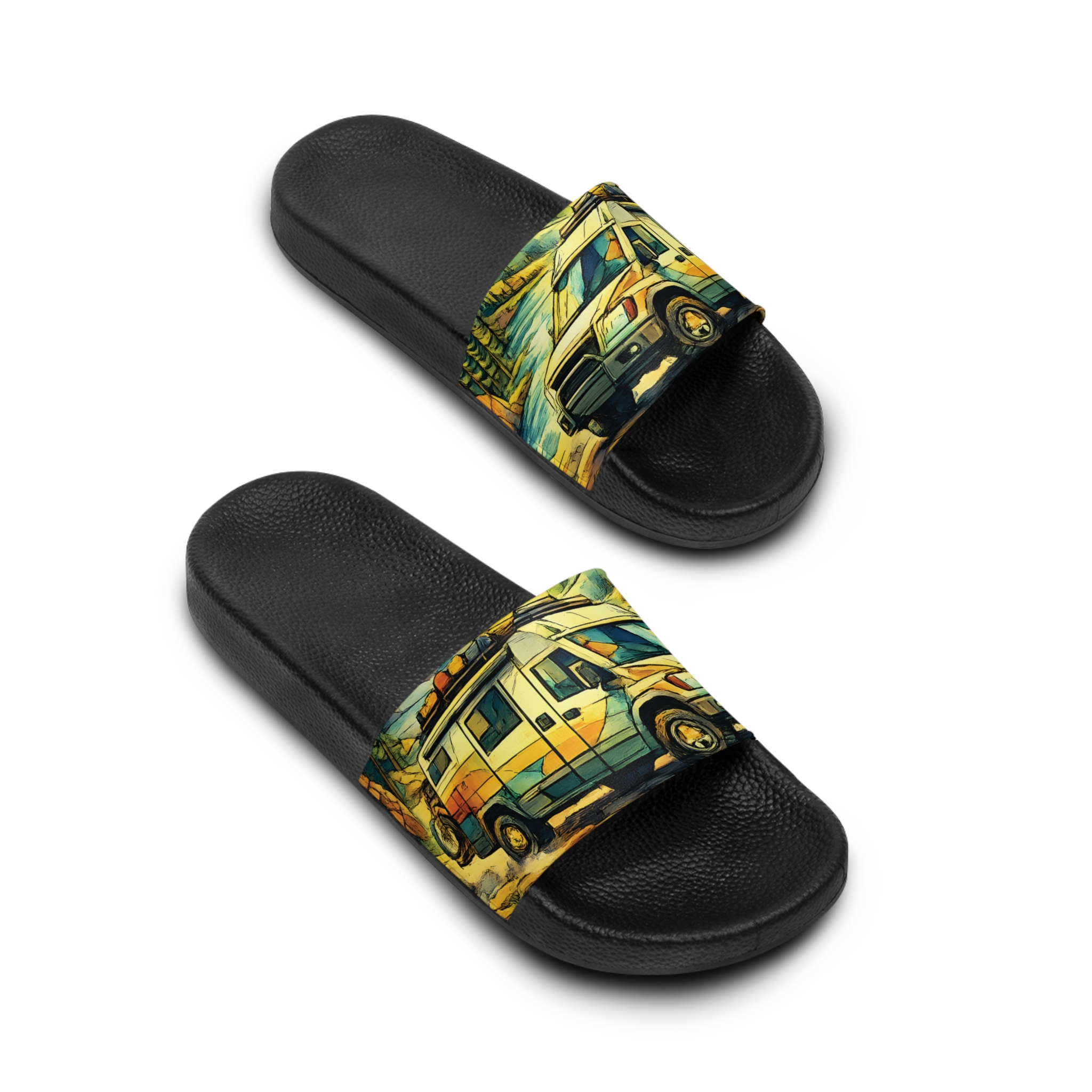 Men's Slide Sandals — Ford Camper Vibes for Men (Cubic-Line)