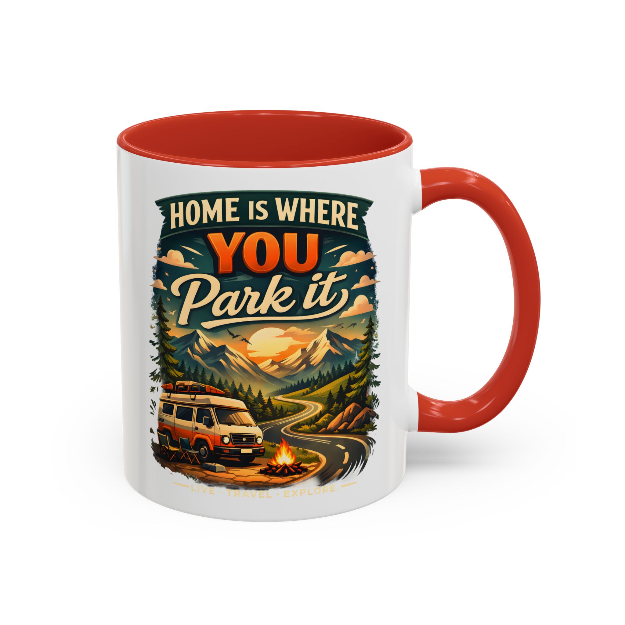 8449086409829506014_2048.jpeg Accent Coffee Mug (11, 15oz) — "Home Is Where You Park It" Design Scenic-Line