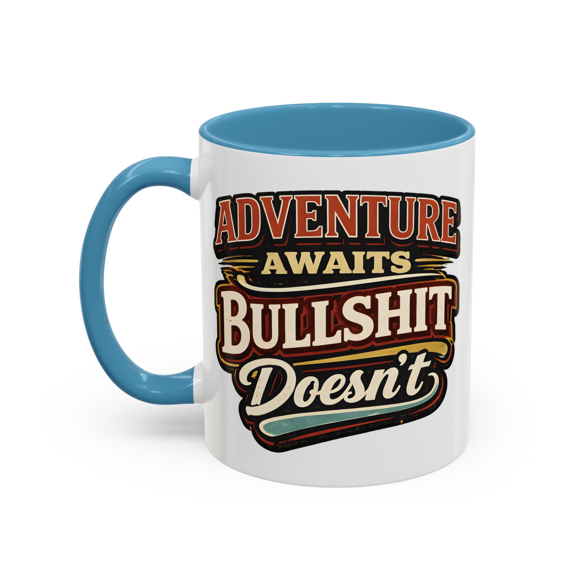 Accent Coffee Mug (11, 15oz) — "Adventure Awaits" Design F**K-Line