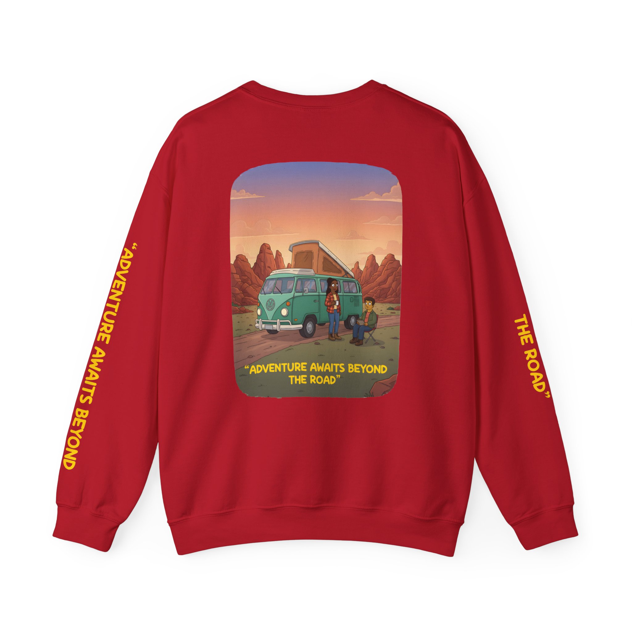 8453131577941525713_2048.jpeg Unisex Heavy Blend™ Crewneck Sweatshirt — "Adventure Awaits Beyond The Road" Design Sitcom-Line
