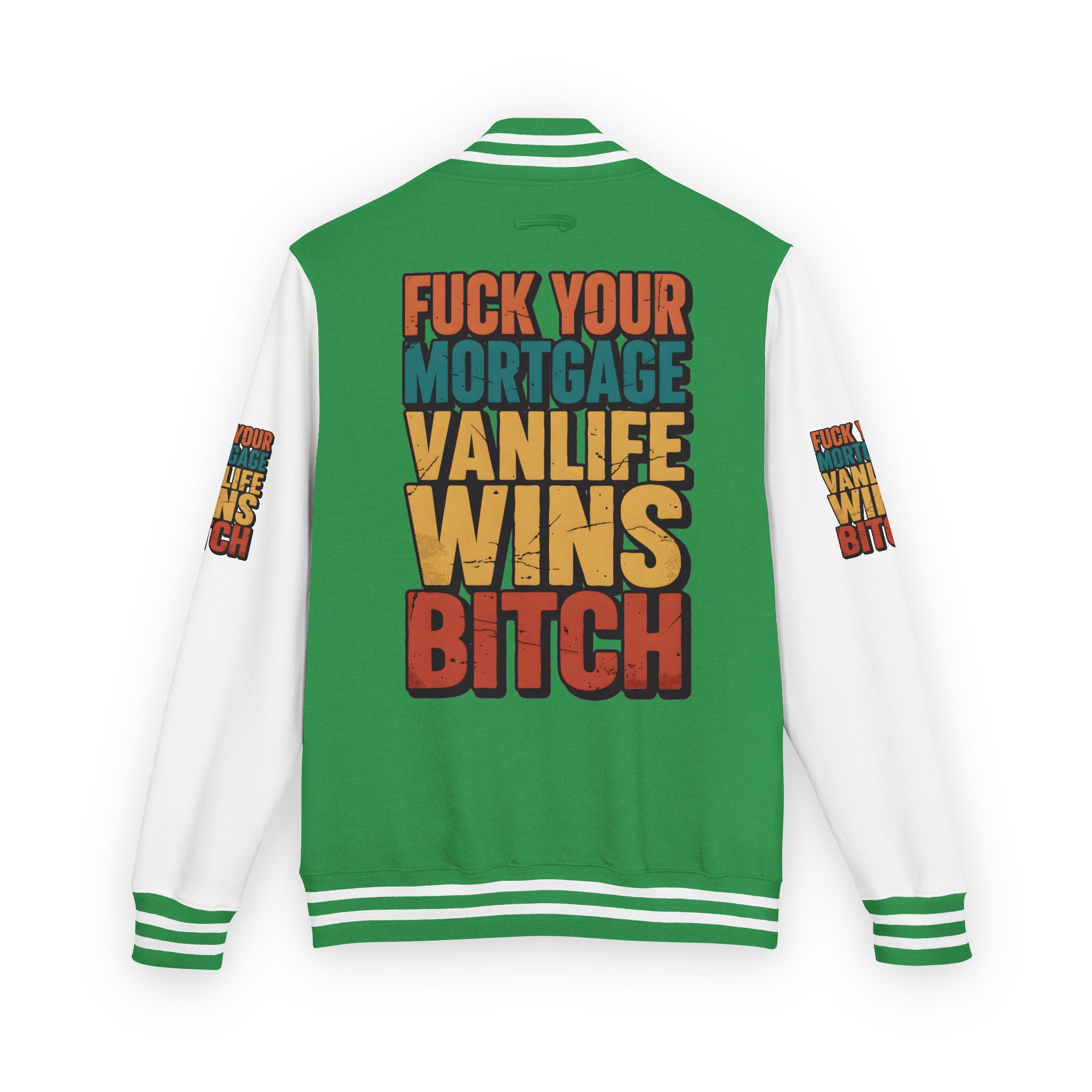 Unisex Heavyweight Letterman Jacket — "Fuck Your Mortgage" Design F**K-Line
