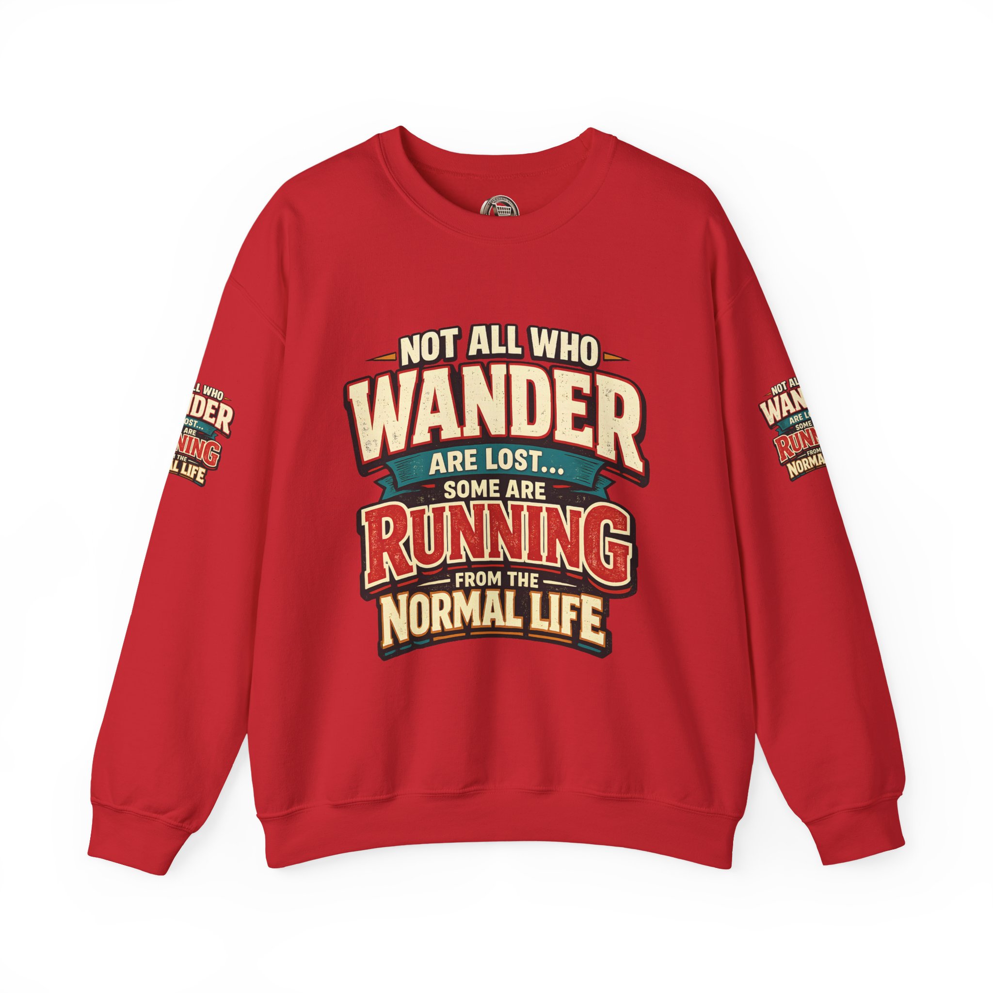8468259250942726802_2048.jpeg Unisex Heavy Blend™ Crewneck Sweatshirt — "Not All Who Wander Are Lost" Design F**K-Line