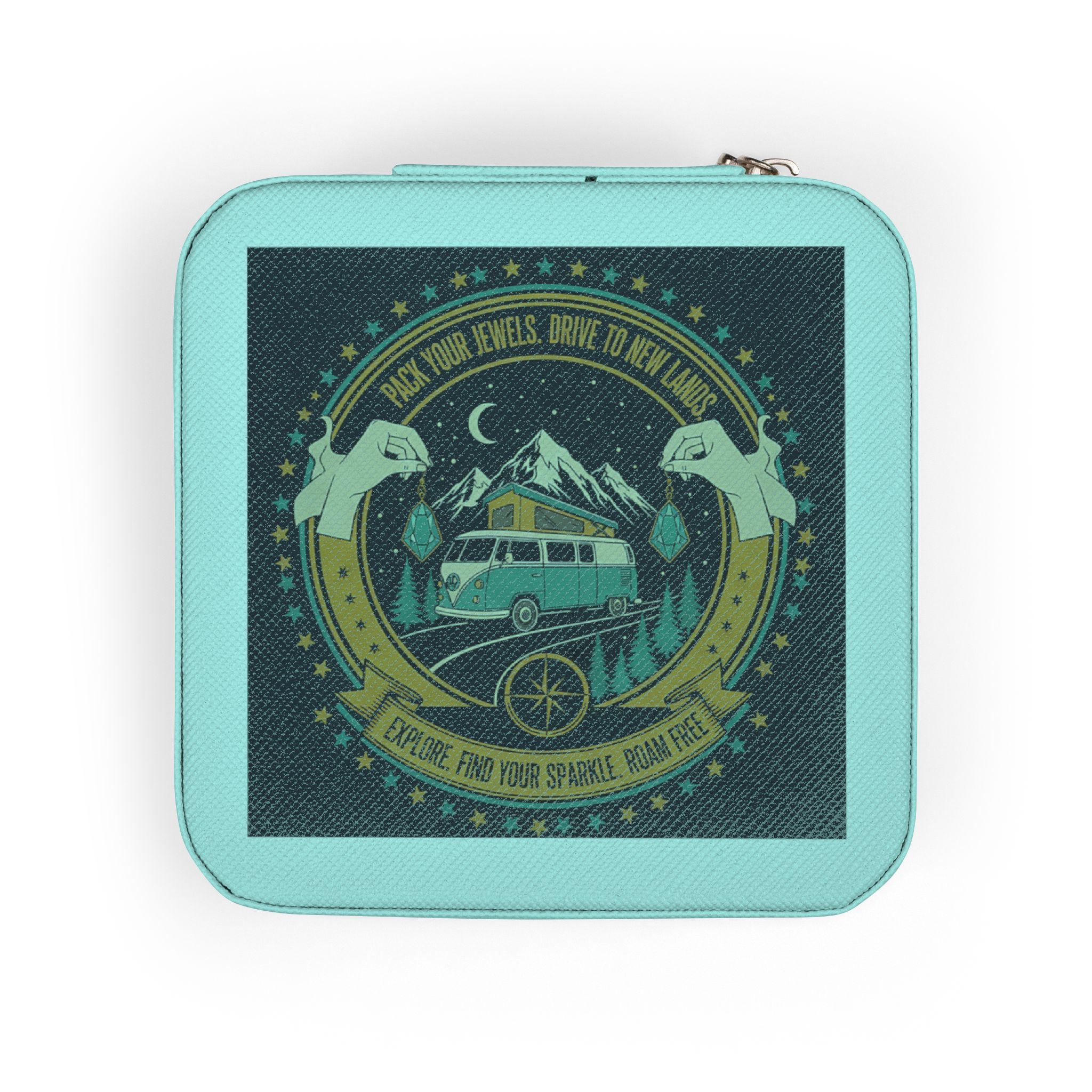 Jewelry Travel Case — Boho Camper Van Jewelry Organizer (Portable Ring & Earring Storage)