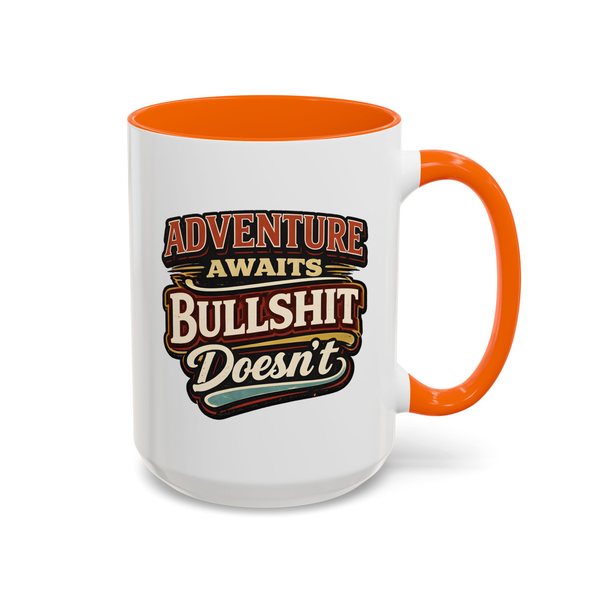 Accent Coffee Mug (11, 15oz) — "Adventure Awaits" Design F**K-Line