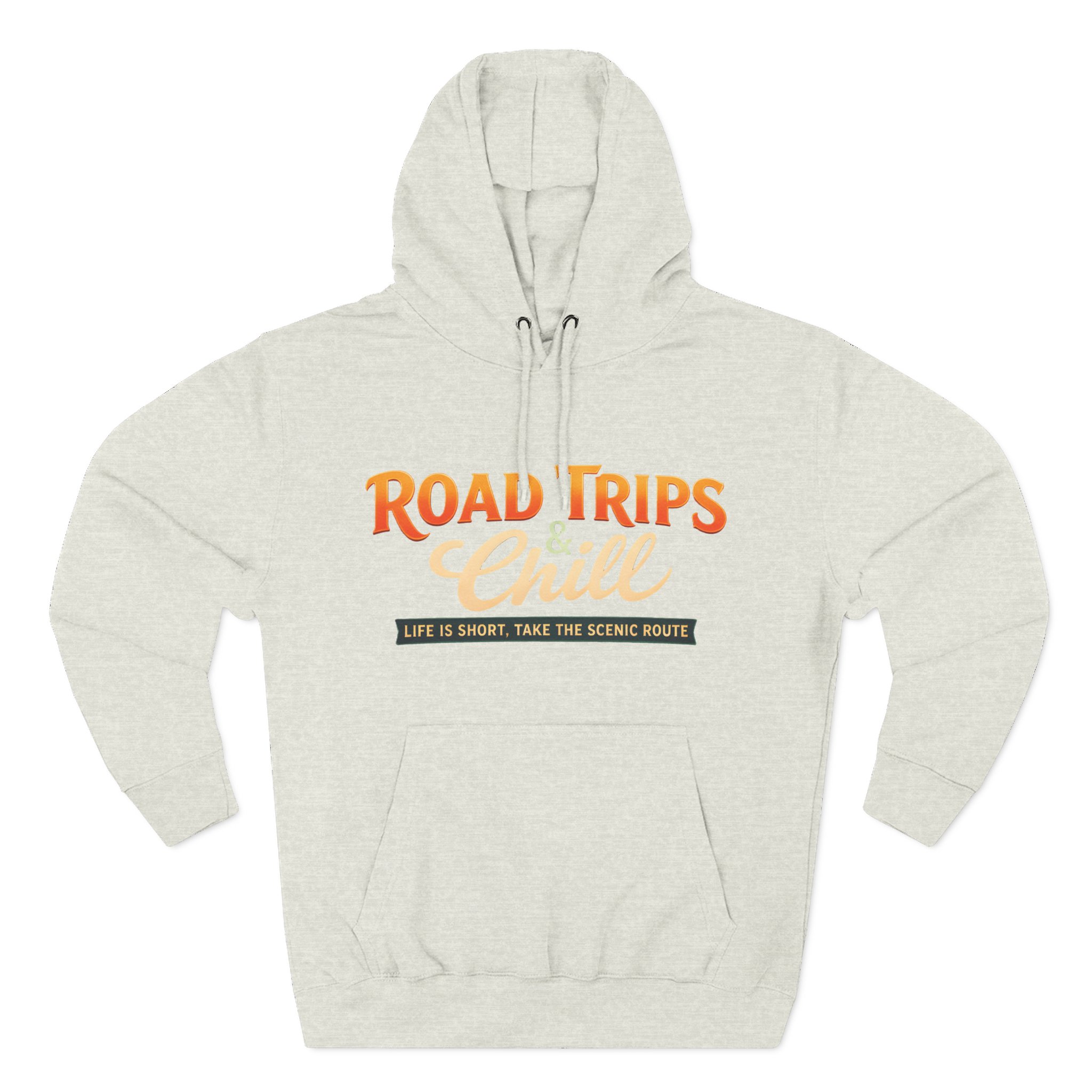 Three-Panel Fleece Hoodie - "Road Trips & Chill" Design Scenic-Line