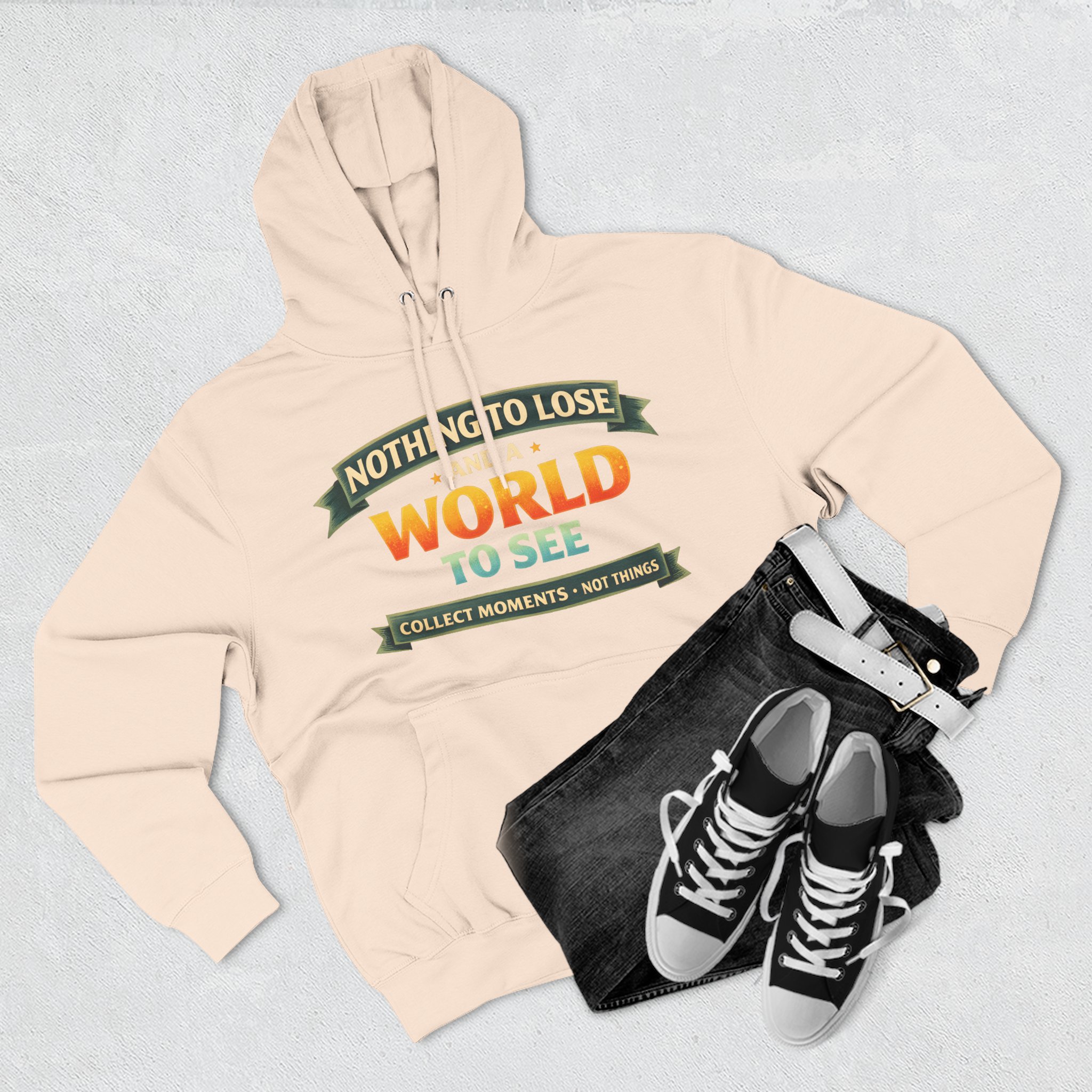 Three-Panel Fleece Hoodie - "Nothing To Lose" Design Scenic-Line