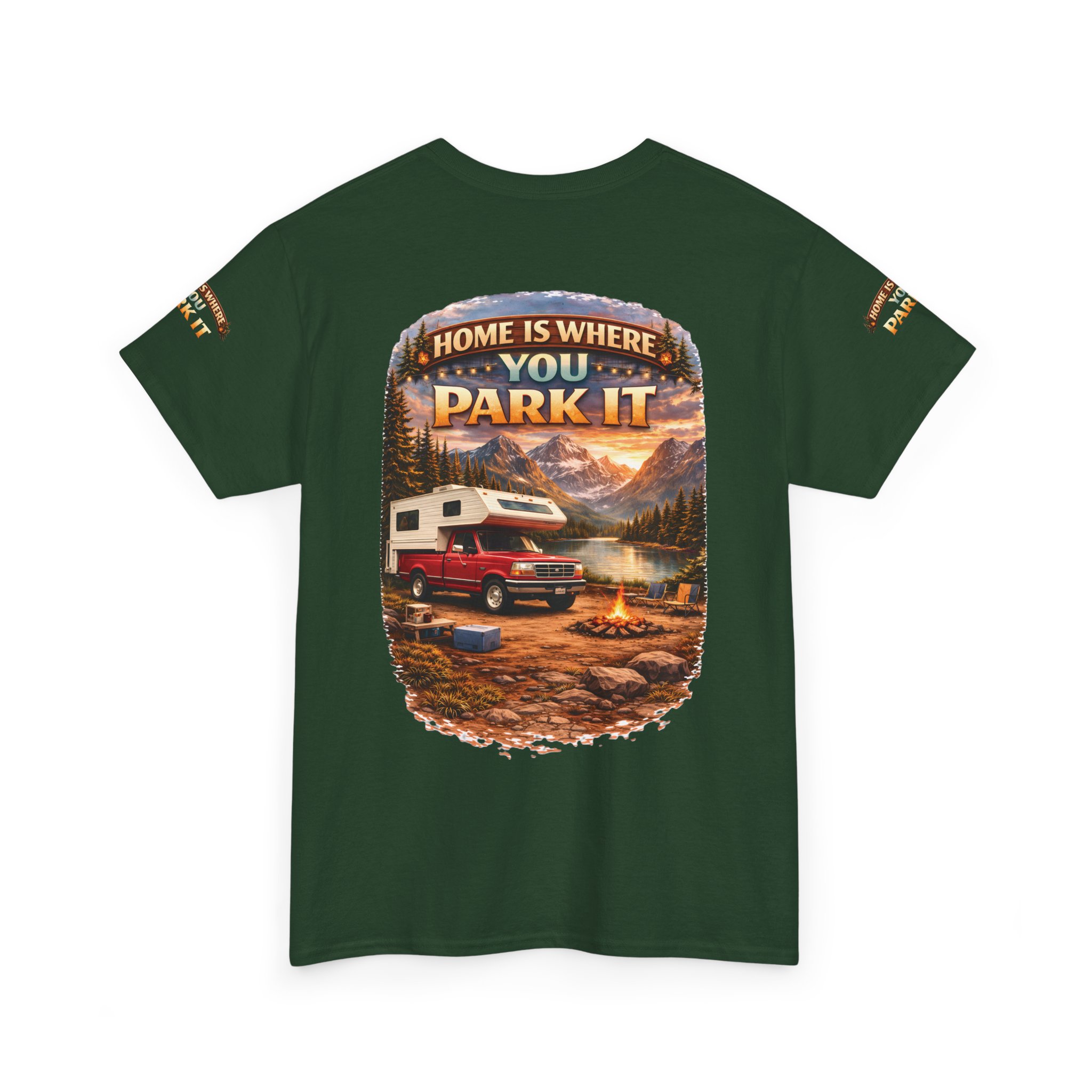 8487145157617755349_2048.jpeg Unisex Heavy Cotton Tee — "Home Is Where You Park It" Design Scenic-Line