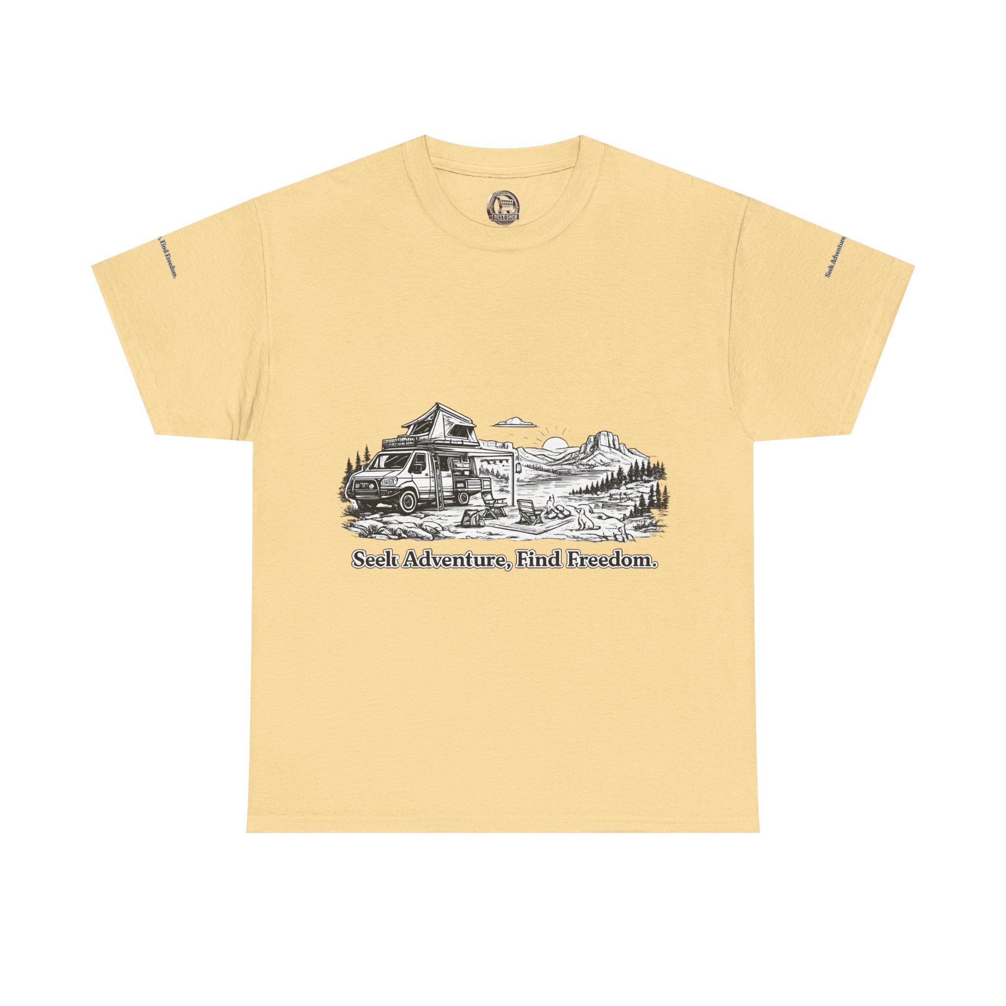 8492286432926276532_2048.jpeg Unisex Heavy Cotton Tee — "Seek Adventure, Find Freedom" Design Minimal-Line
