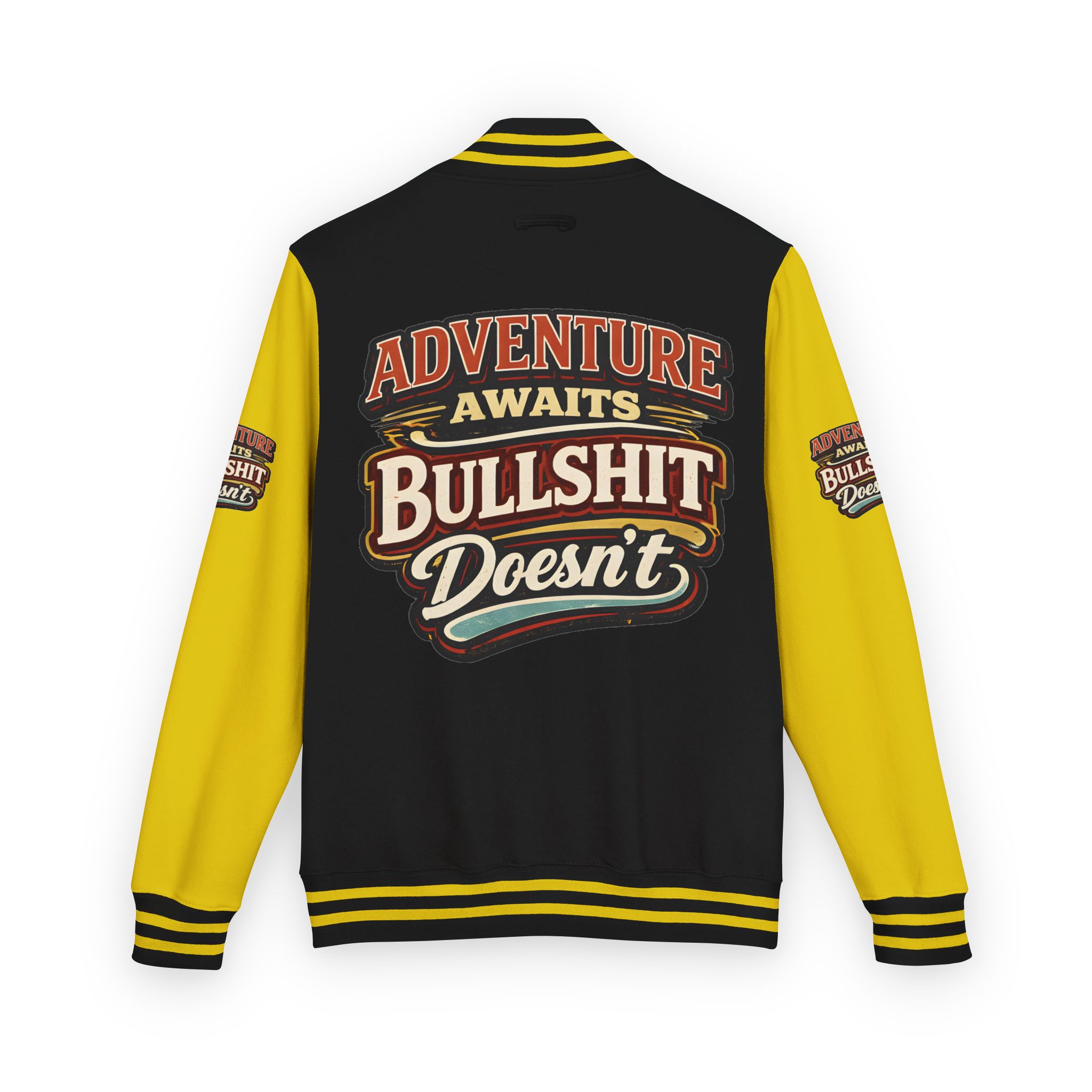 Unisex Heavyweight Letterman Jacket — "Adventure Awaits" Design F**K-Line
