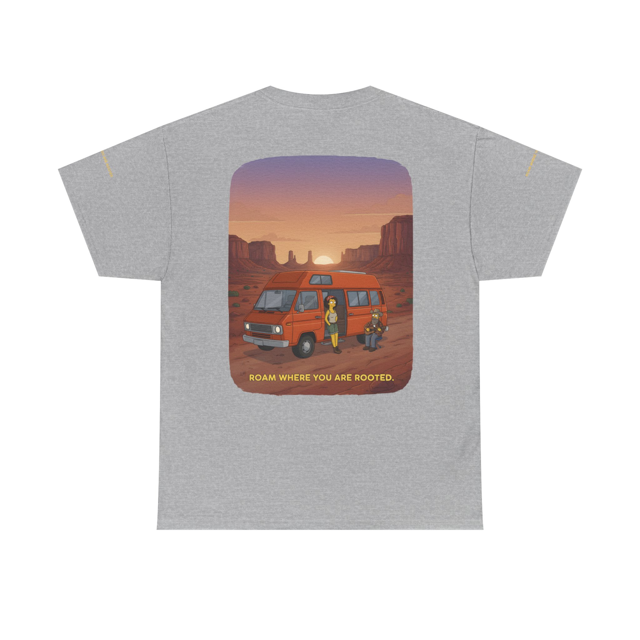 Unisex Heavy Cotton Tee — "Roam Where You Are Rooted" Design Sitcom-Line