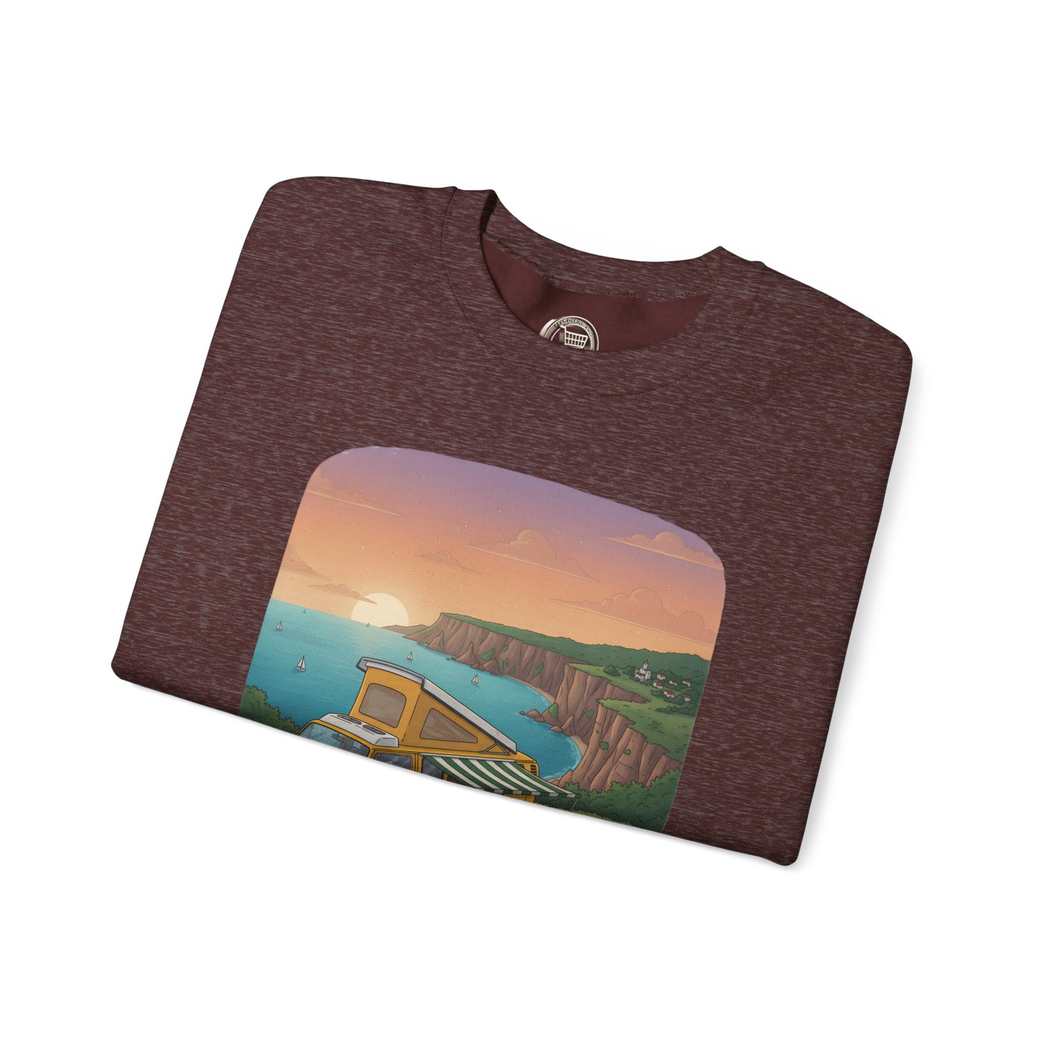 Unisex Heavy Blend™ Crewneck Sweatshirt — "The World Awaits" Design Sitcom-Line