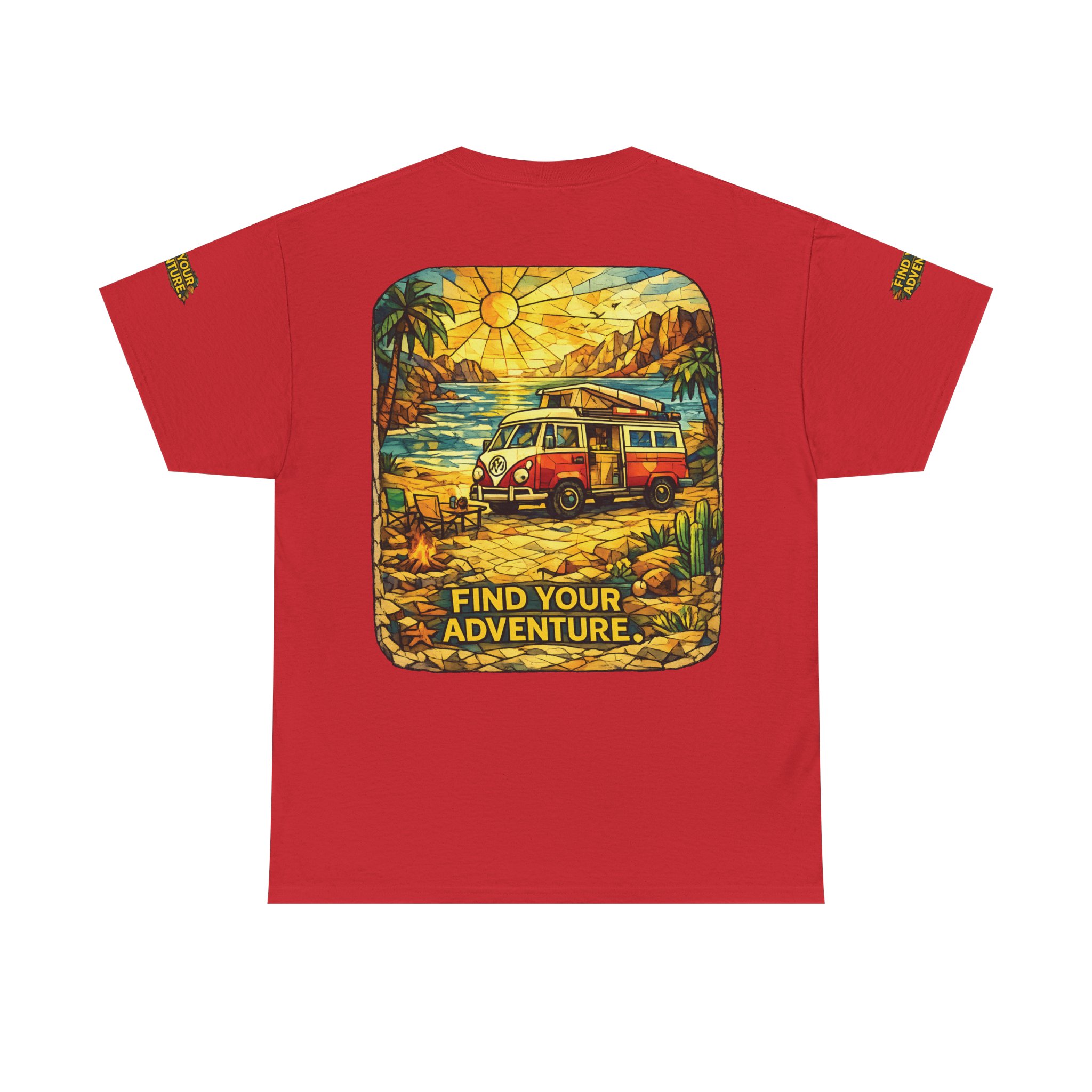 Unisex Heavy Cotton Tee — "Find Your Adventure" Design Cubic-Line