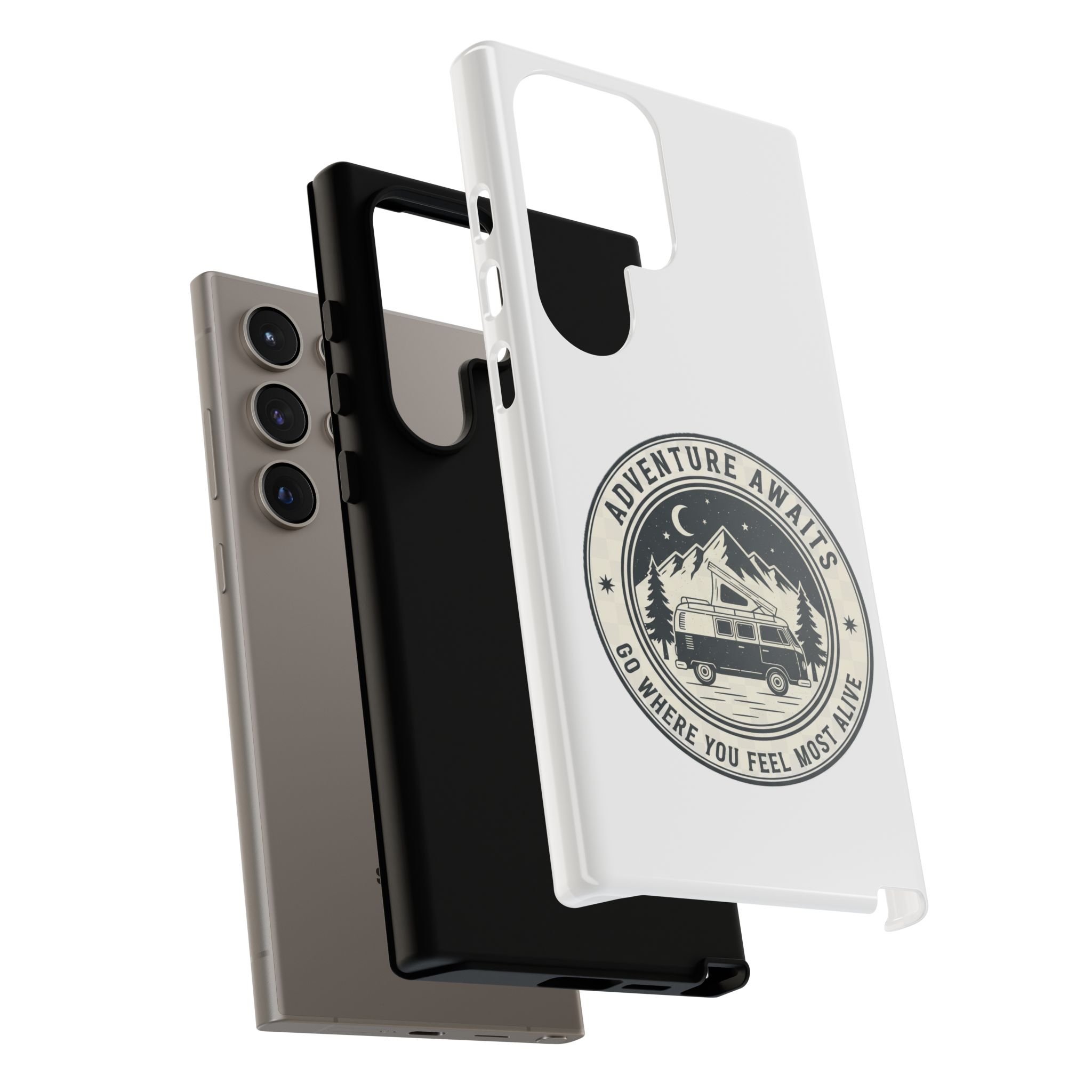 Phone Case — "Adventure Awaits-Go Where You Feel Most Alive" Camper Van Design