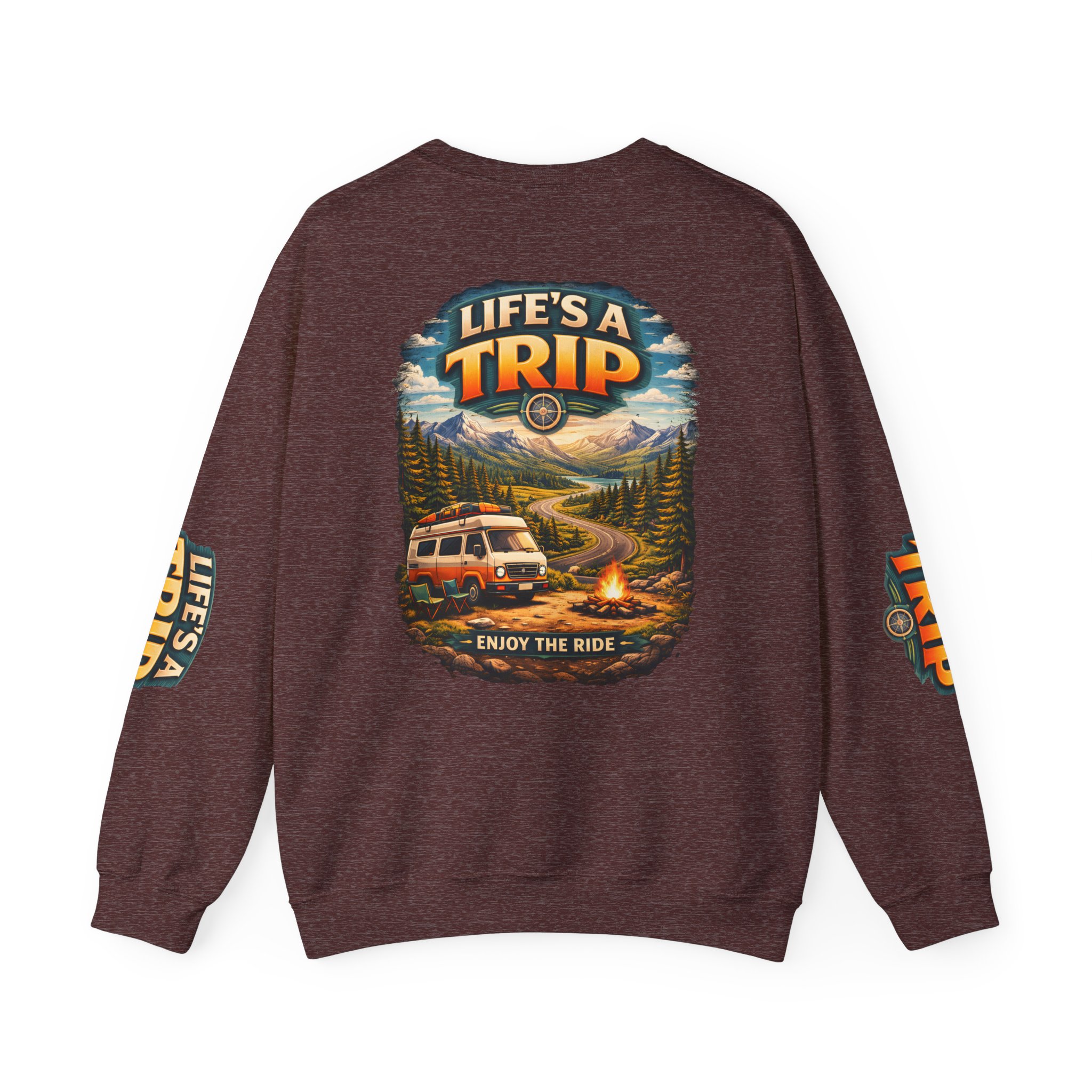 Unisex Heavy Blend™ Crewneck Sweatshirt — "Life s A Trip" Design Scenic-Line