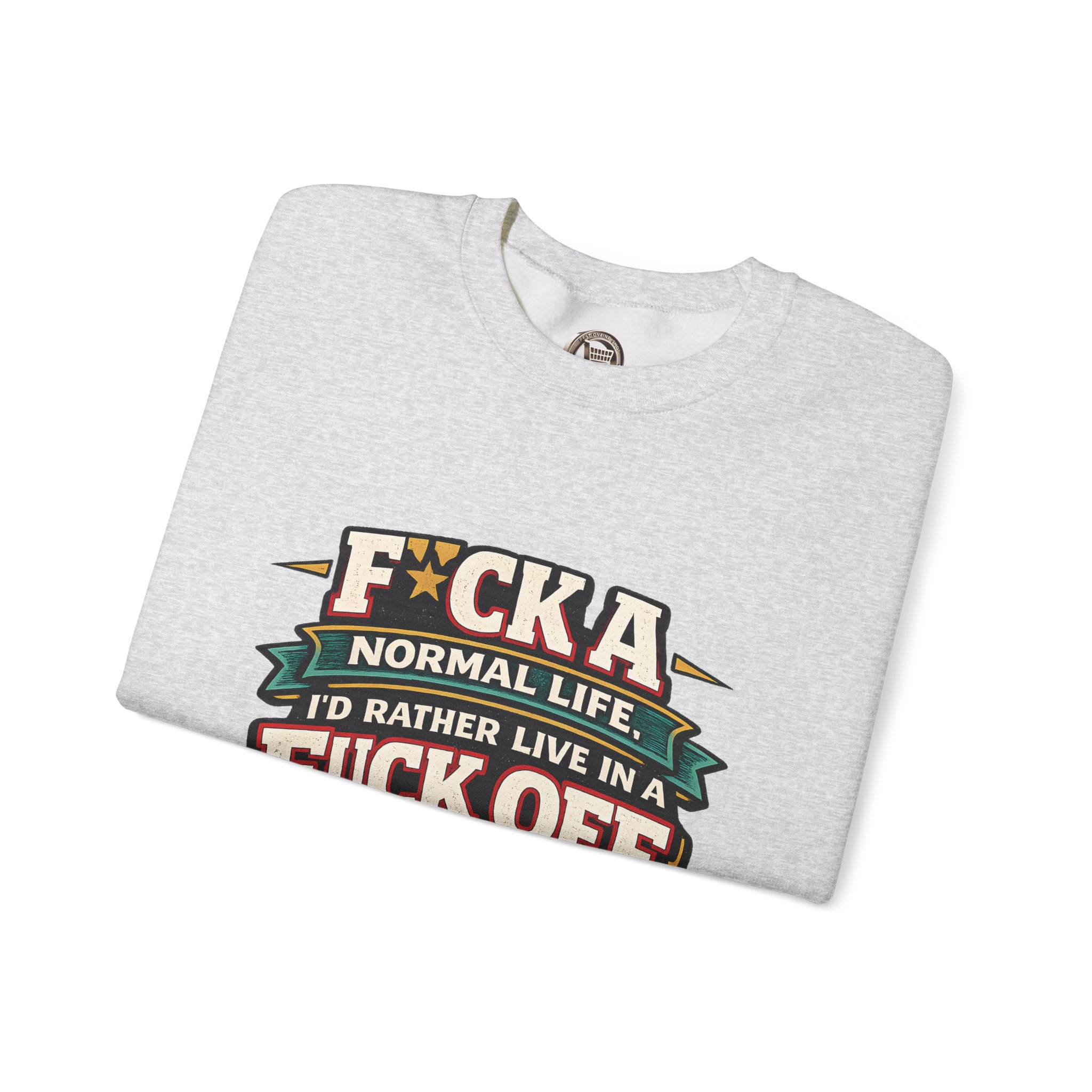 8527539172350924205_2048.jpeg Unisex Heavy Blend™ Crewneck Sweatshirt — "Fuck A Normal Life" Design F**K-Line