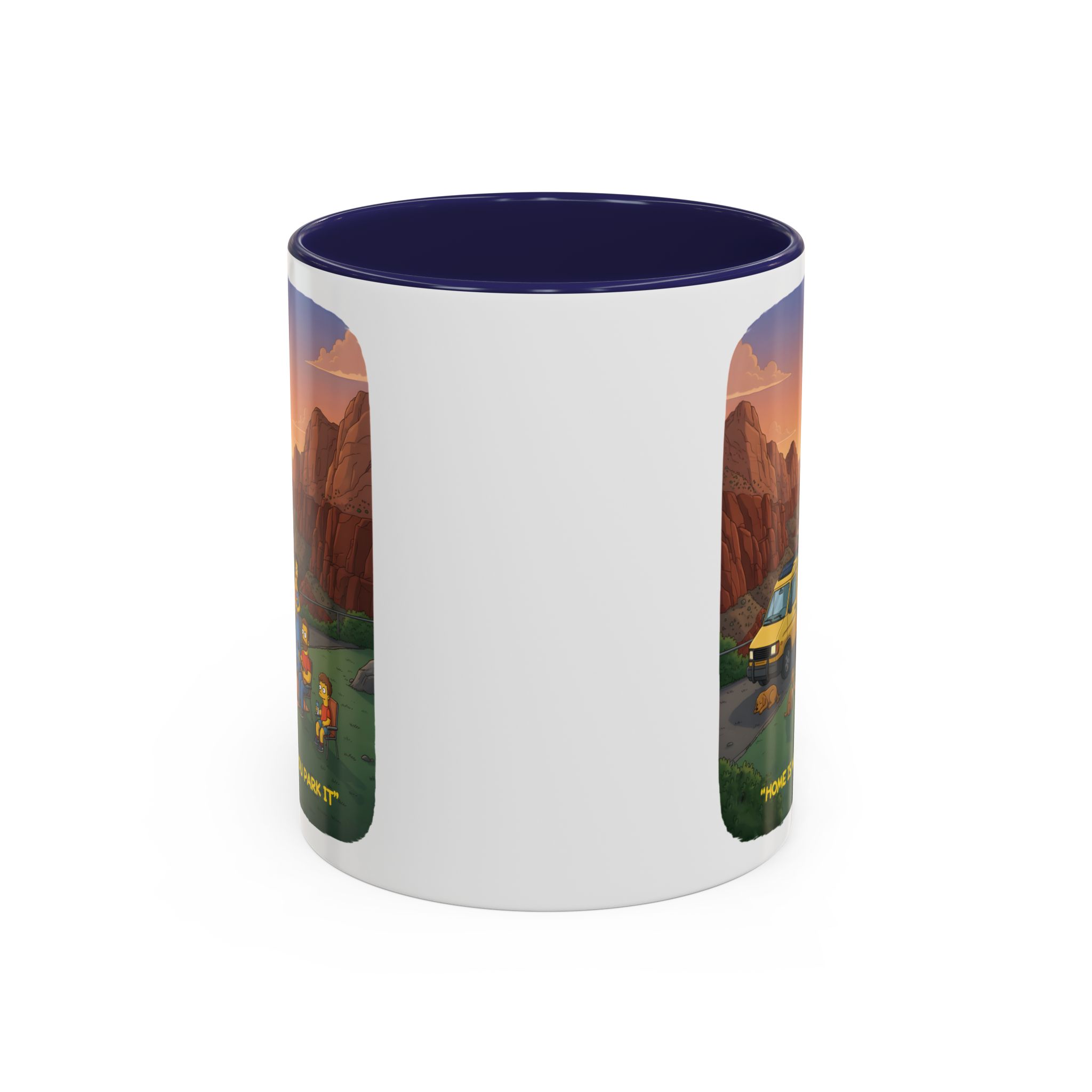 Accent Coffee Mug (11, 15oz) — "Home Is Where You Park It" Design Sitcom-Line