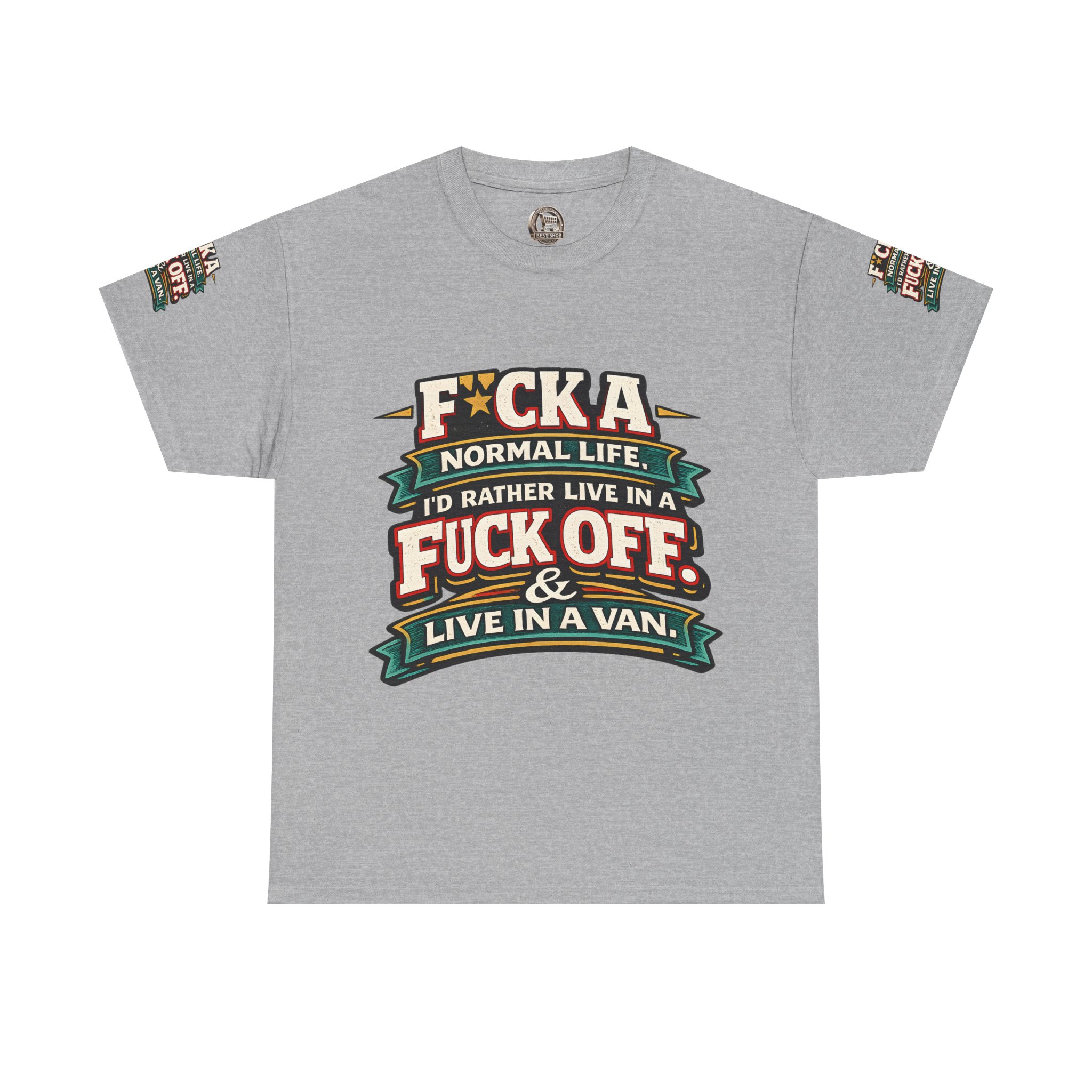 Unisex Heavy Cotton Tee — "Fuck A Normal Life" Design F**K-Line