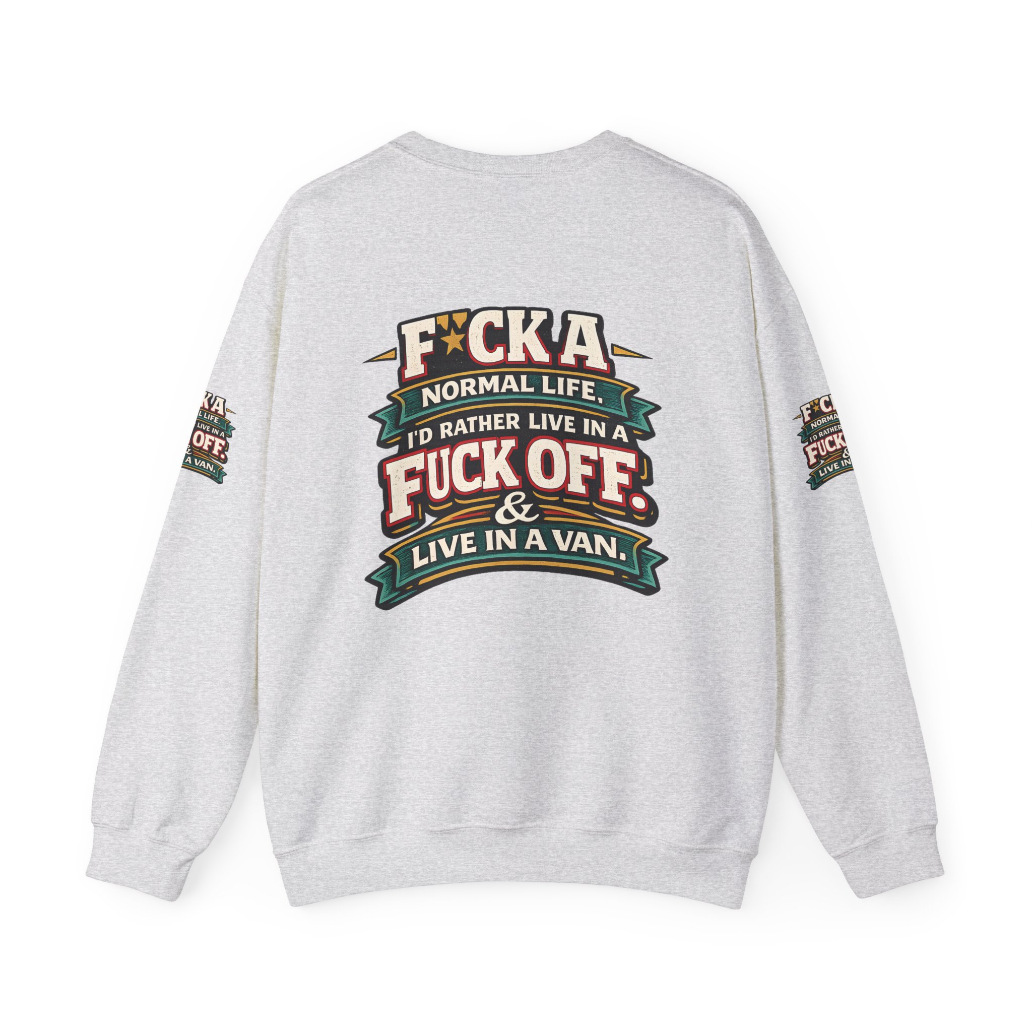8539130358509013558_2048.jpeg Unisex Heavy Blend™ Crewneck Sweatshirt — "Fuck A Normal Life" Design F**K-Line