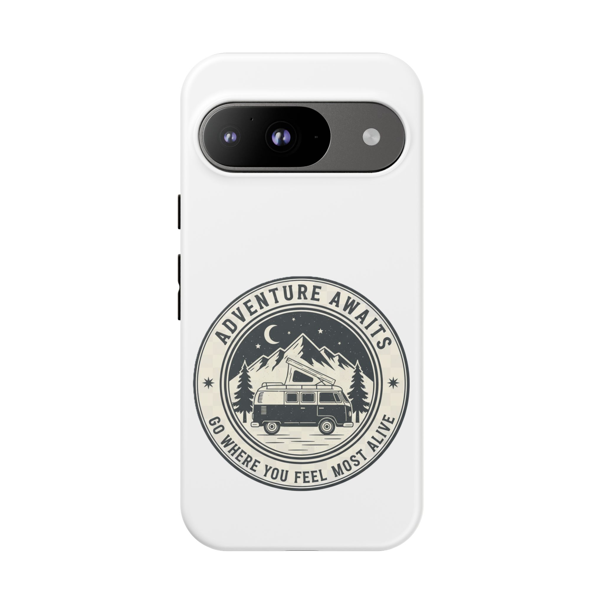 Phone Case — "Adventure Awaits-Go Where You Feel Most Alive" Camper Van Design