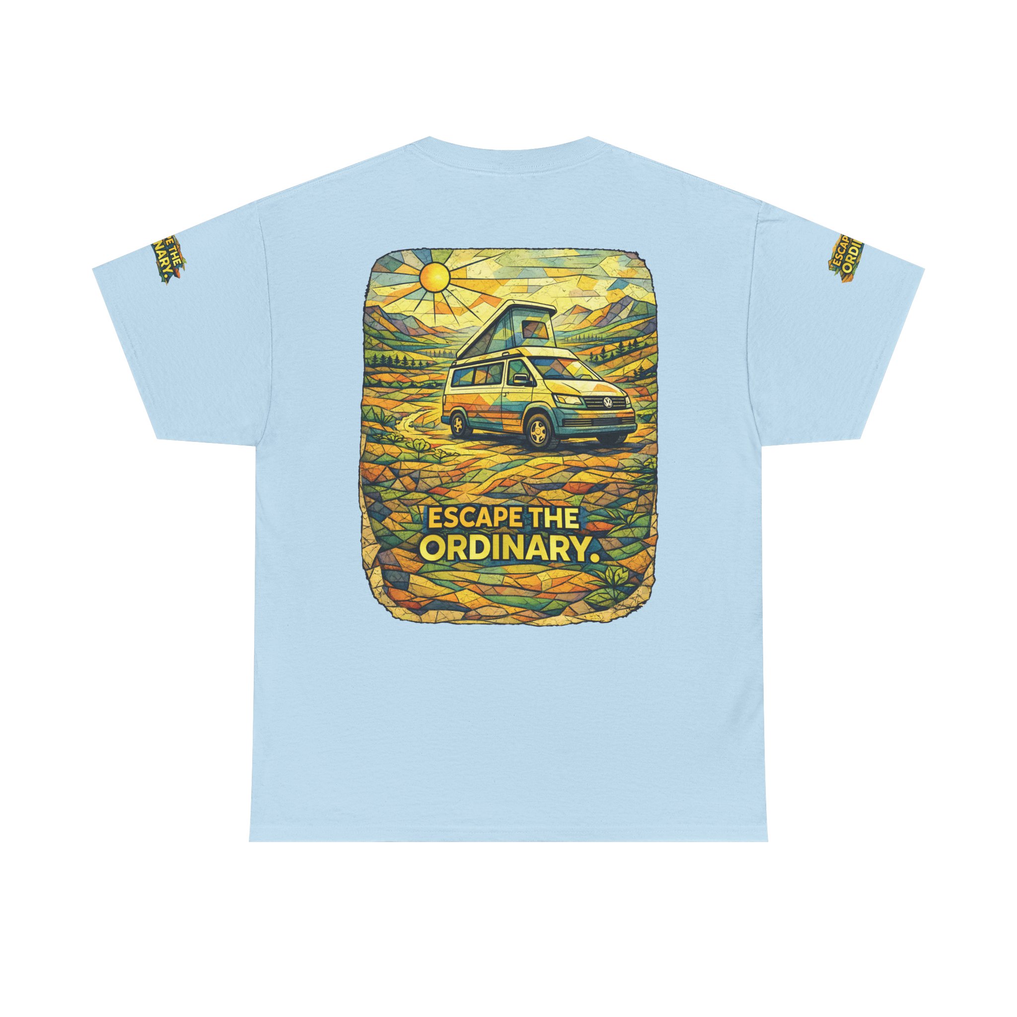 8541116379238876577_2048.jpeg Unisex Heavy Cotton Tee — "Escape The Ordinary" Design Cubic-Line