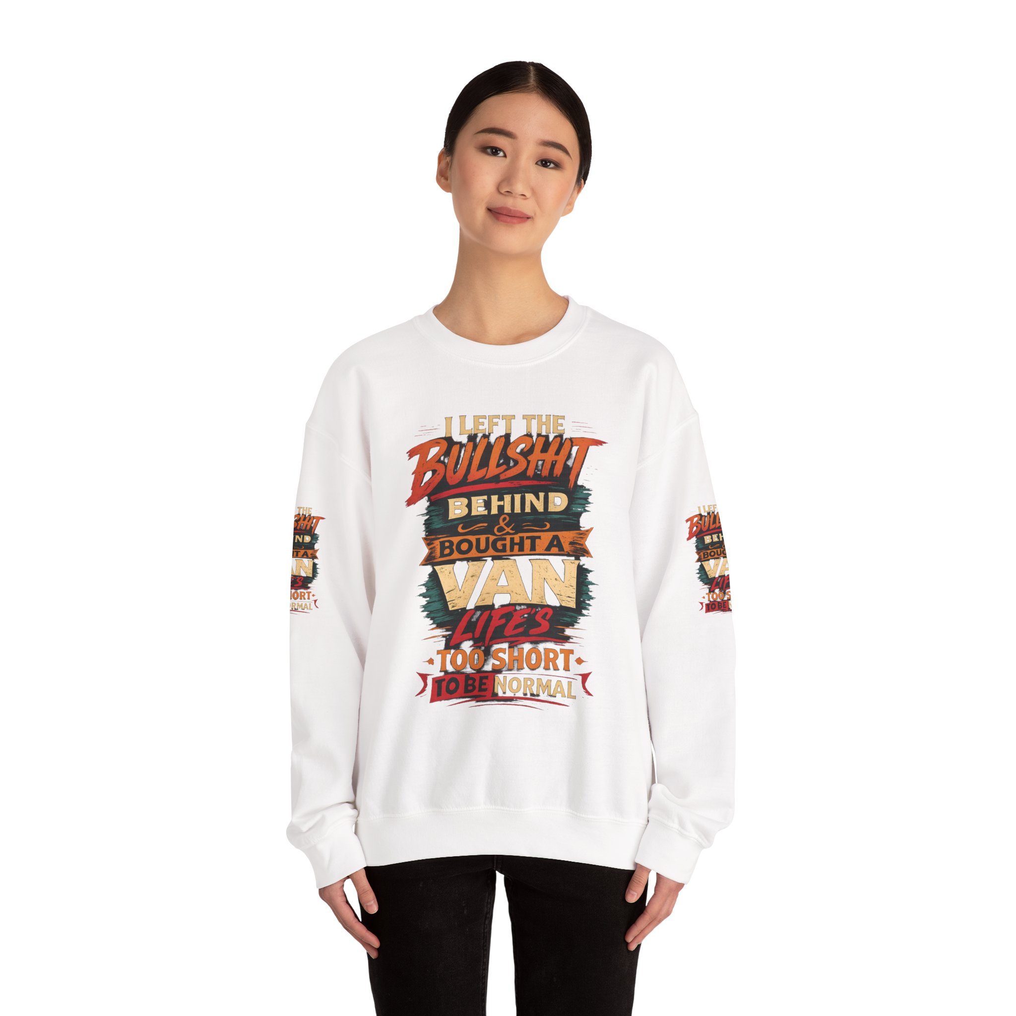 Unisex Heavy Blend™ Crewneck Sweatshirt — "I Left The Bullshit" Design F**K-Line