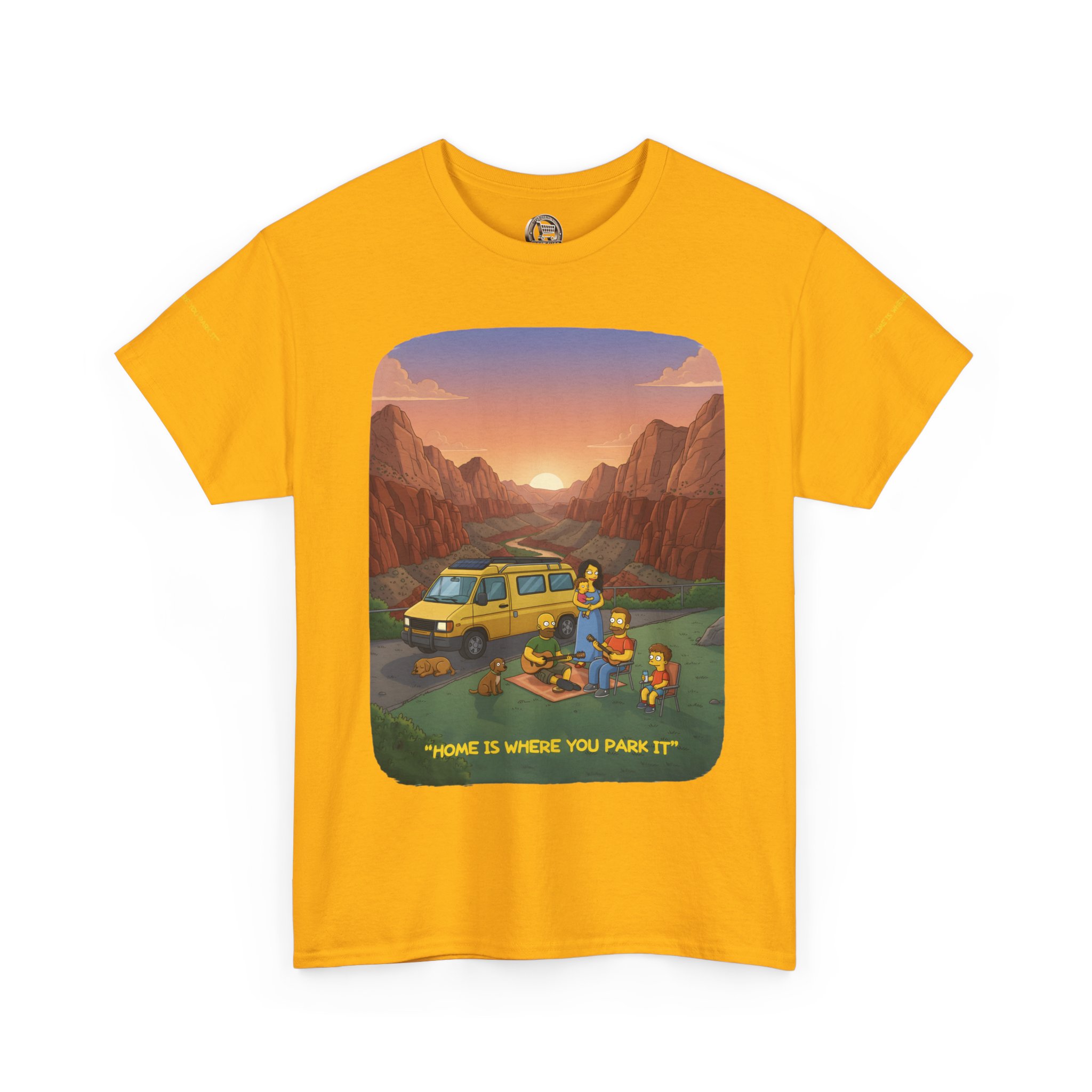 Unisex Heavy Cotton Tee — "Home Is Where You Park It" Design Sitcom-Line