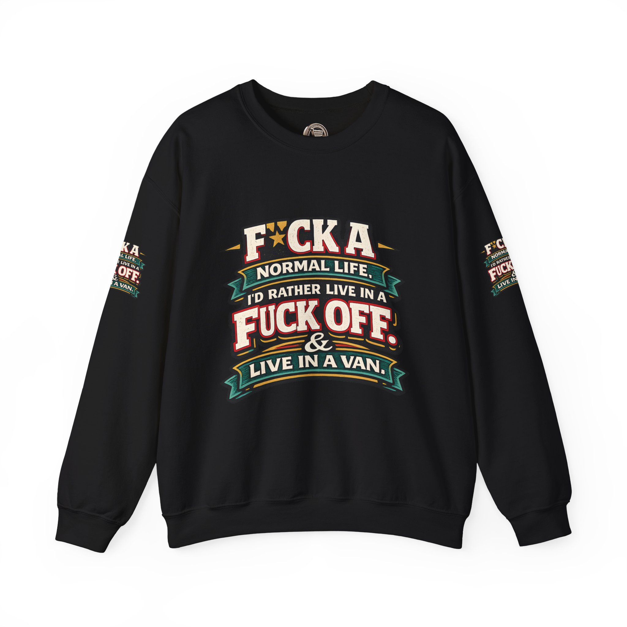 8546653966239385861_2048.jpeg Unisex Heavy Blend™ Crewneck Sweatshirt — "Fuck A Normal Life" Design F**K-Line