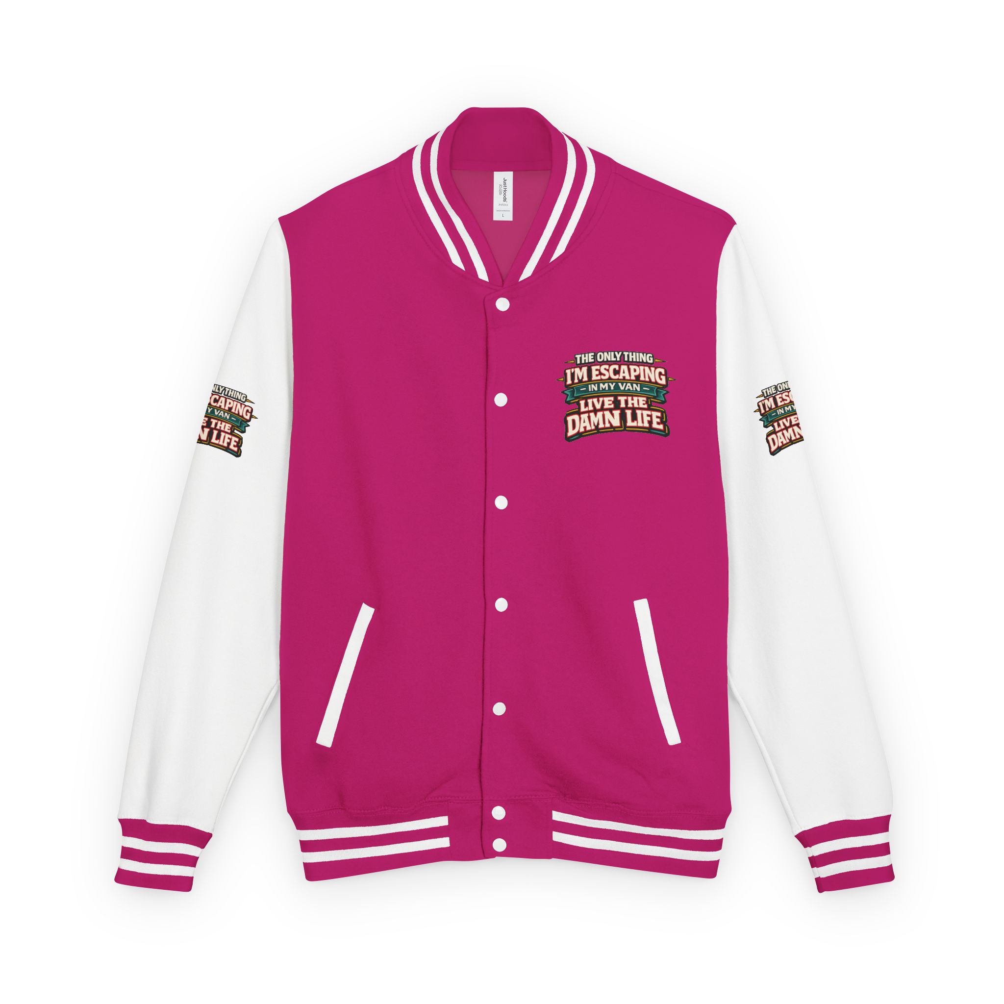 Unisex Heavyweight Letterman Jacket — "The Only Thing I´m Escaping" Design F**K-Line