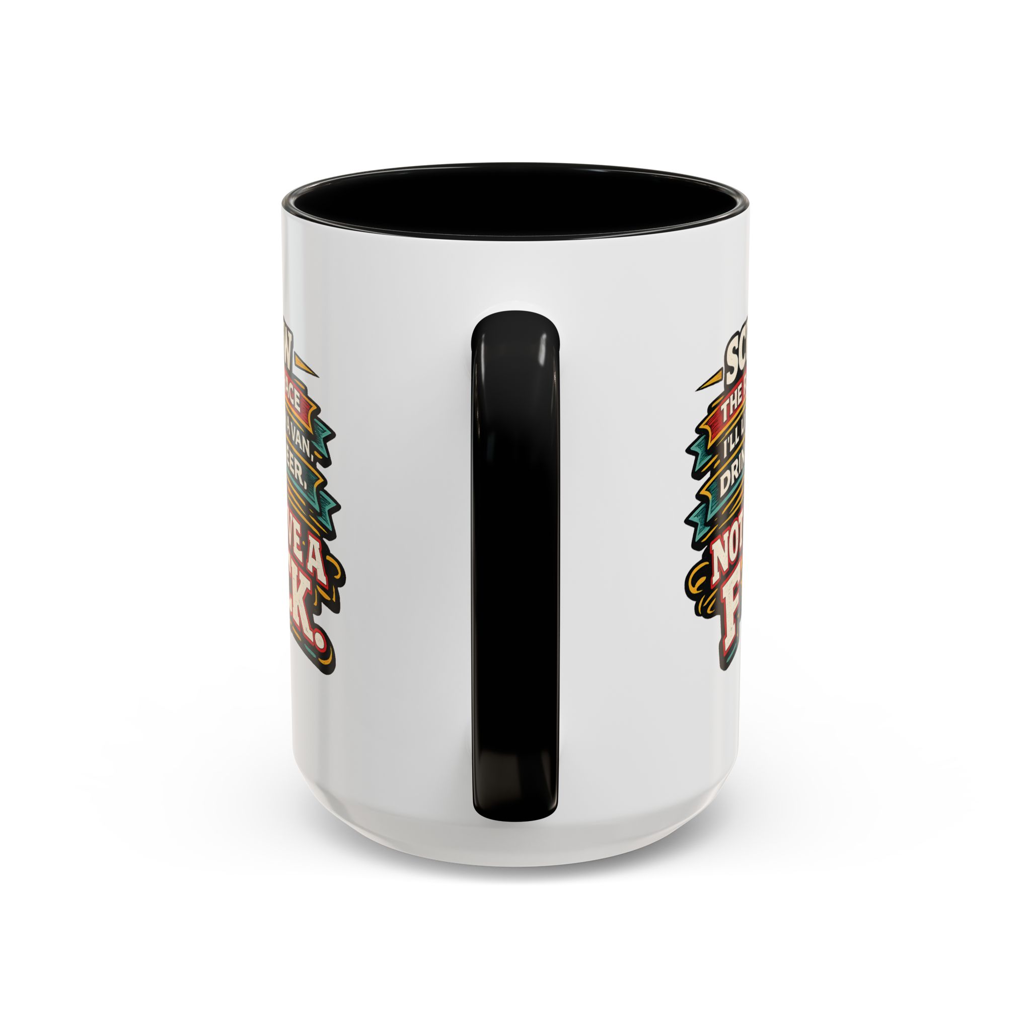 Accent Coffee Mug (11, 15oz) — "Screw The Rat Race" Design F**K-Line