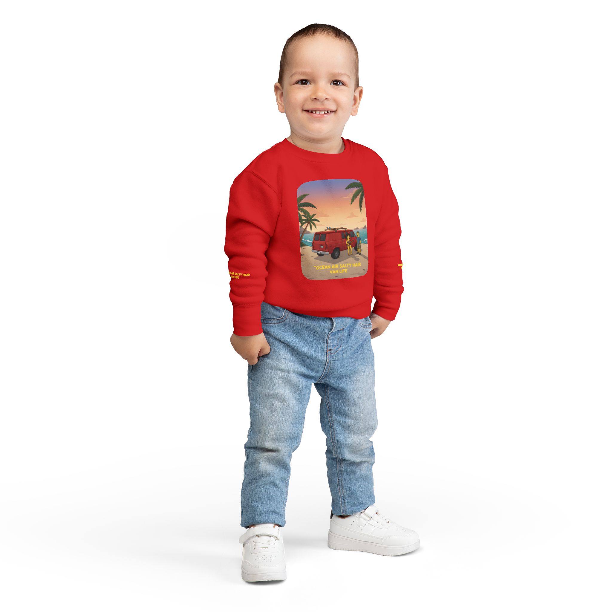 Toddler Sweatshirt - "Ocean Air Salty Hair Van Life" (Design Sitcom-Line)