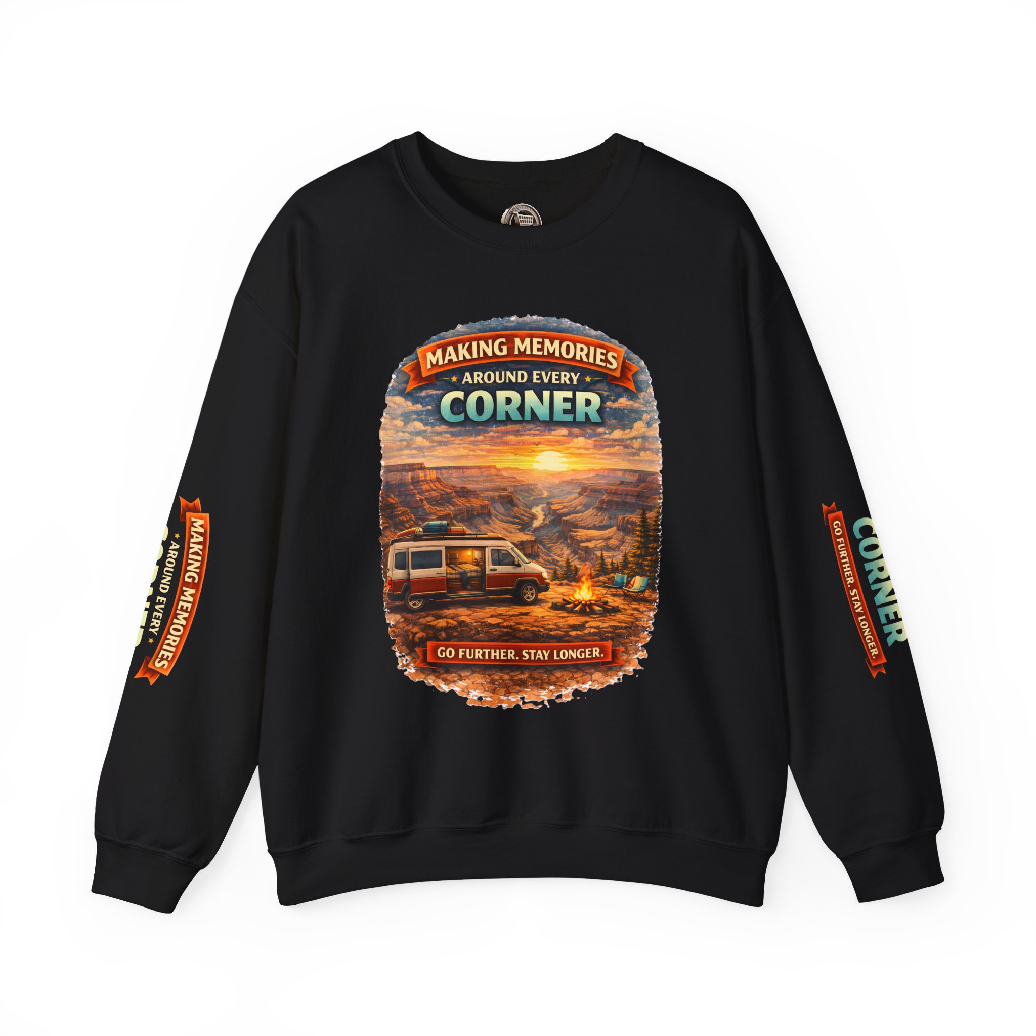 Unisex Heavy Blend™ Crewneck Sweatshirt — "Making Memories Around Every Corner" Design Scenic-Line