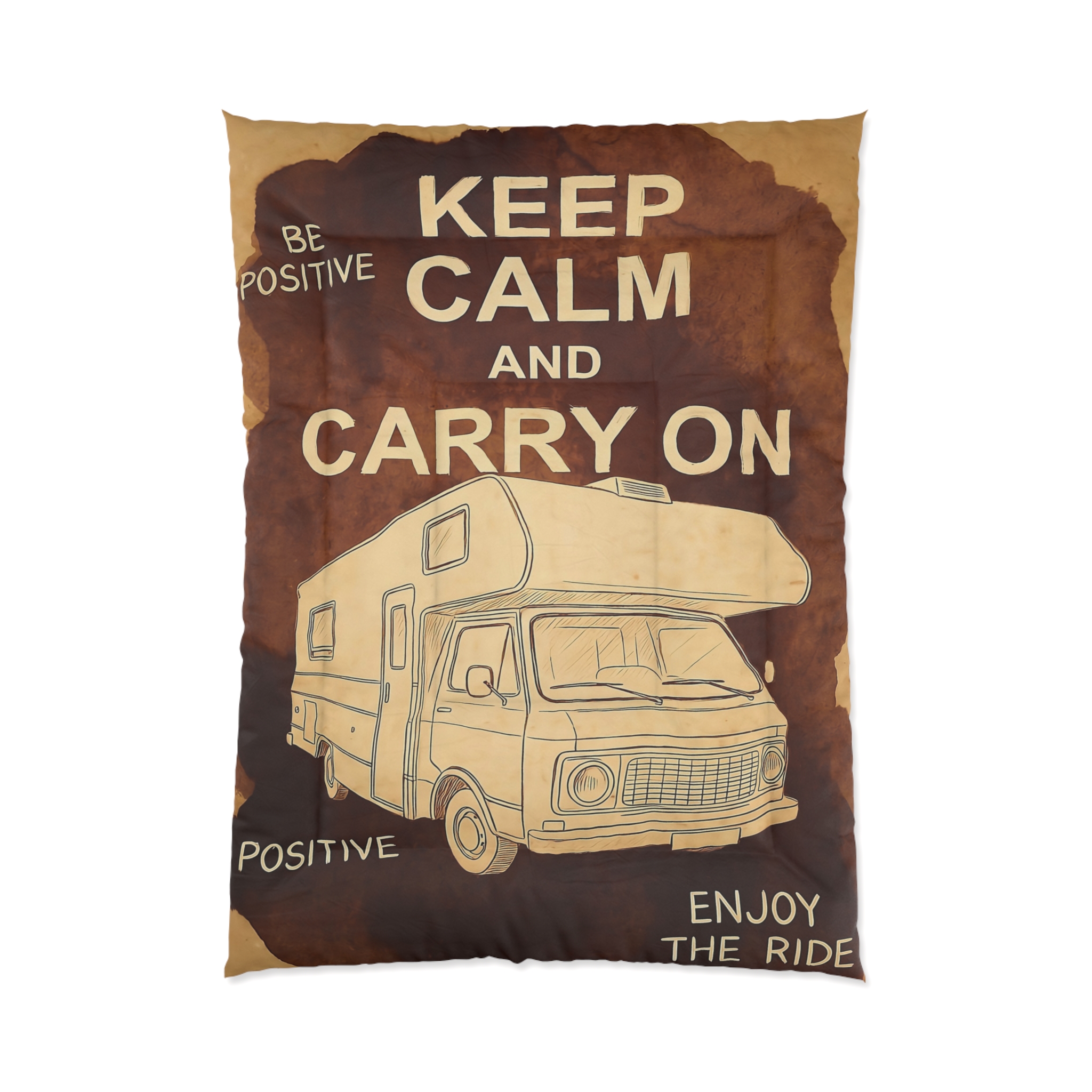 Comforter - "Keep Calm and Carry On" RV Travel Throw Blanket