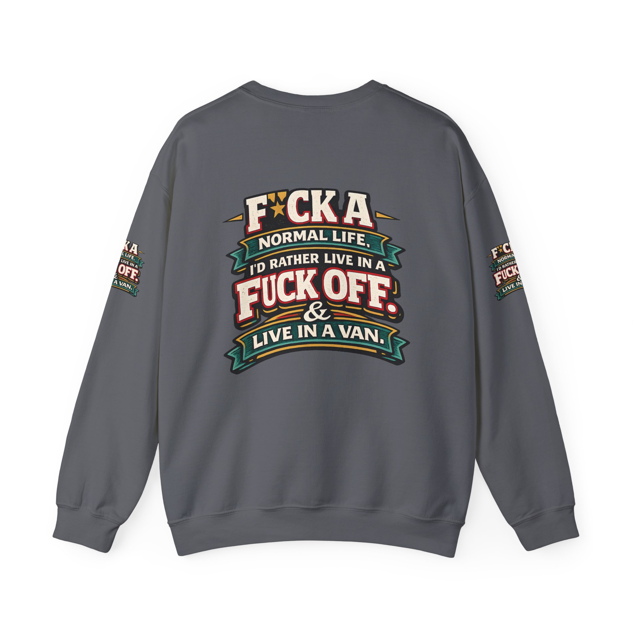 8560413403534176619_2048.jpeg Unisex Heavy Blend™ Crewneck Sweatshirt — "Fuck A Normal Life" Design F**K-Line