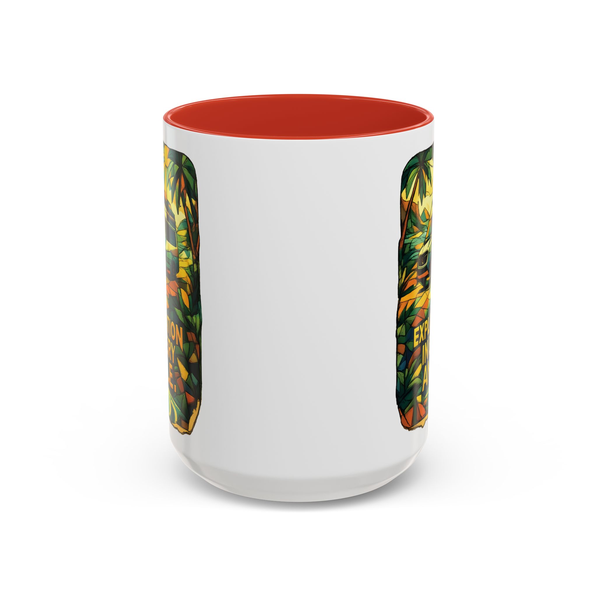 Accent Coffee Mug (11, 15oz) — "Exploration In Every Angle" Design Cubic-Line