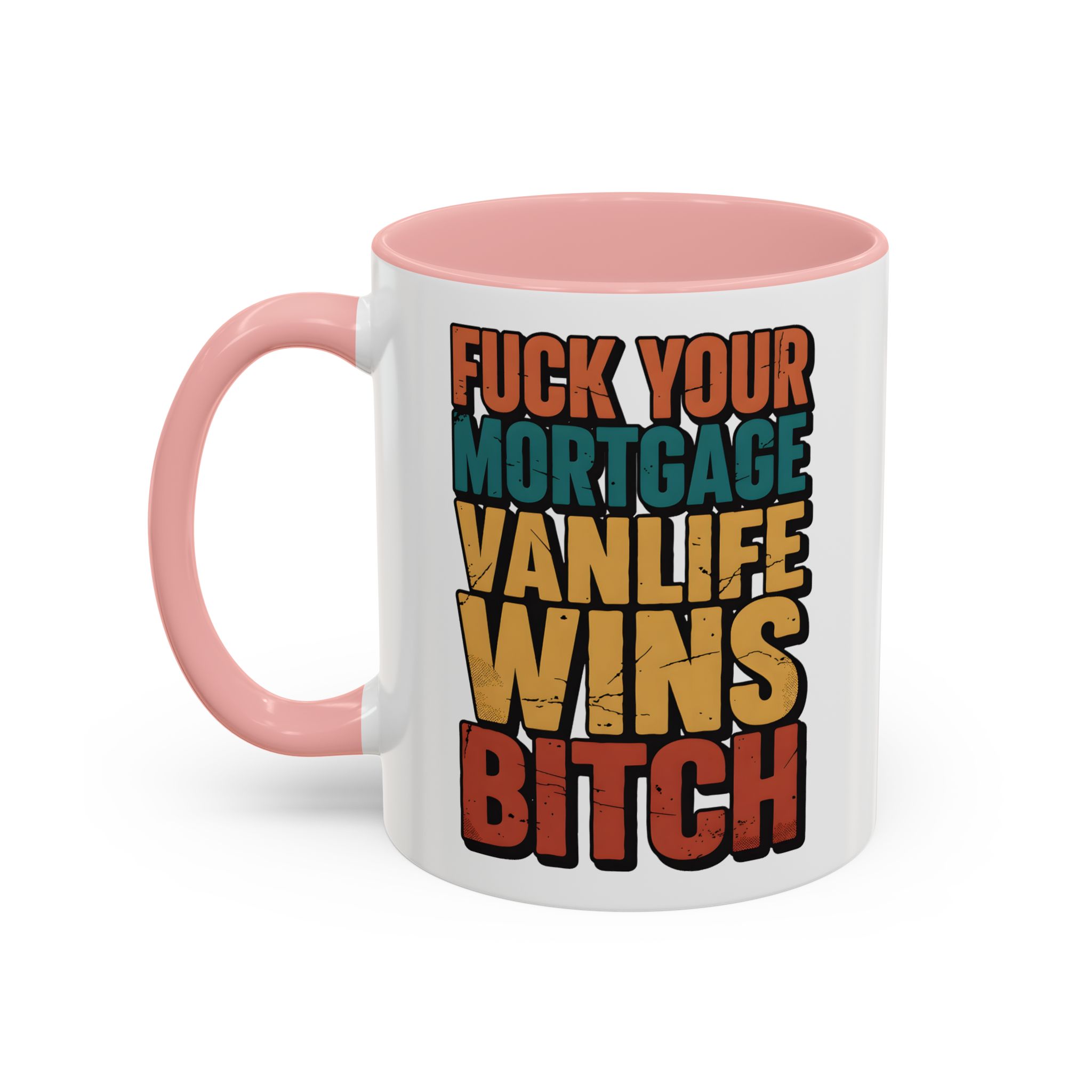 Accent Coffee Mug (11, 15oz) — "Fuck Your Mortgage" Design F**K-Line