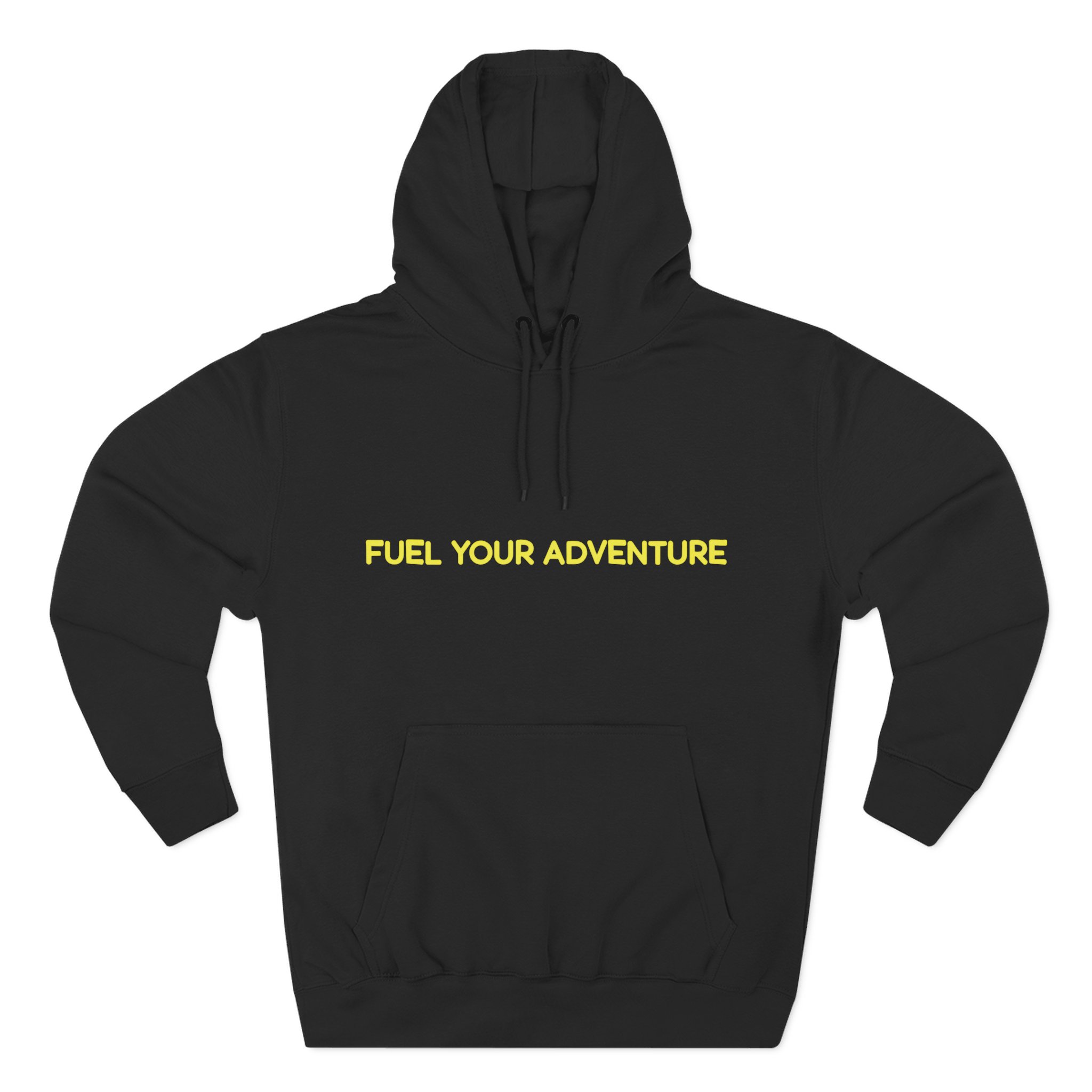 Three-Panel Fleece Hoodie - "Fuel Your Adventure" Design Sitcom-Line