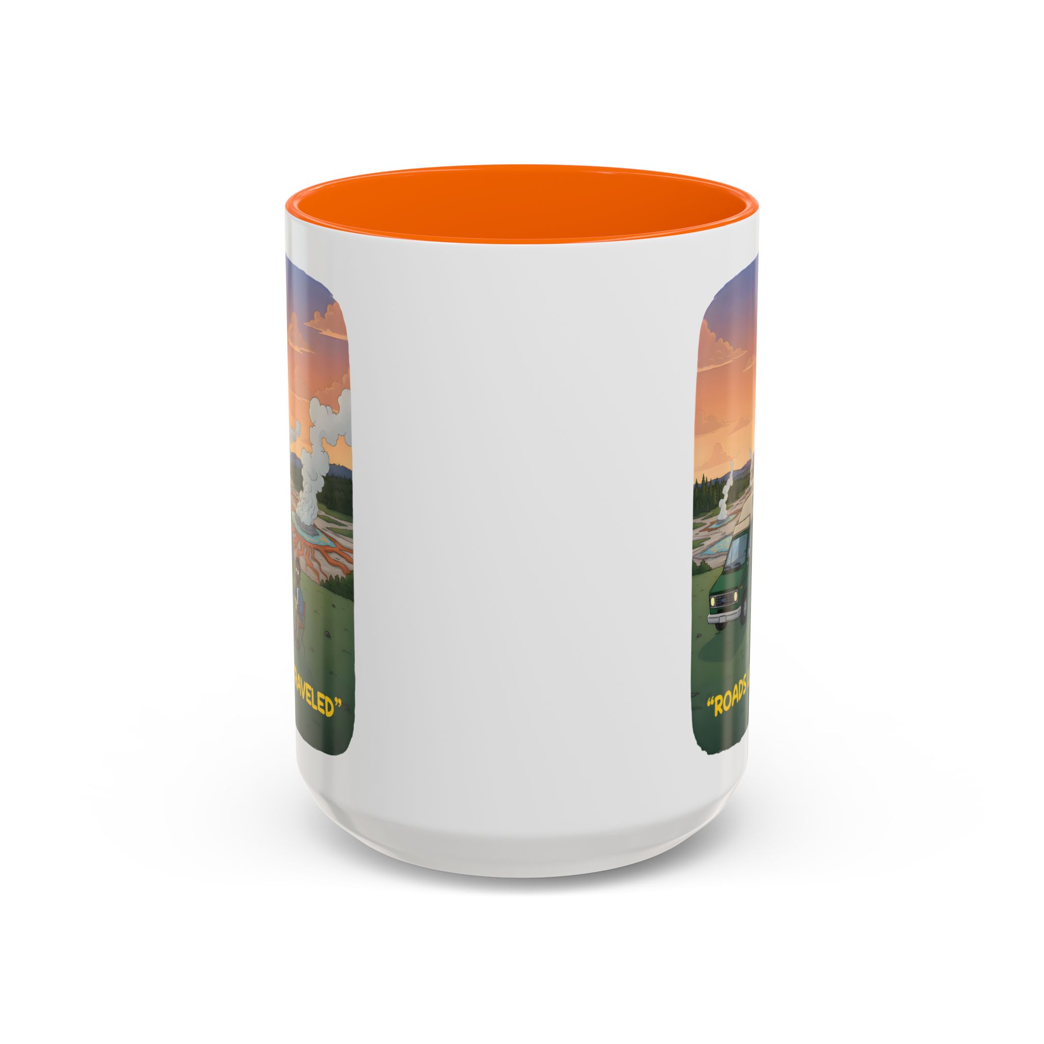 Accent Coffee Mug (11, 15oz) — "Roads Less Traveled" Design Sitcom-Line