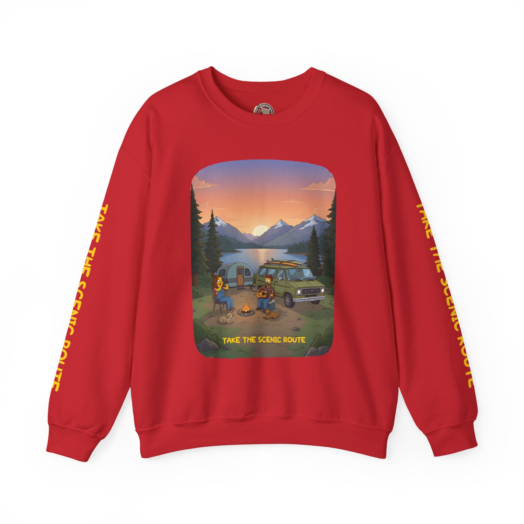 Unisex Heavy Blend™ Crewneck Sweatshirt — "Take The Scenic Route" Design Sitcom-Line
