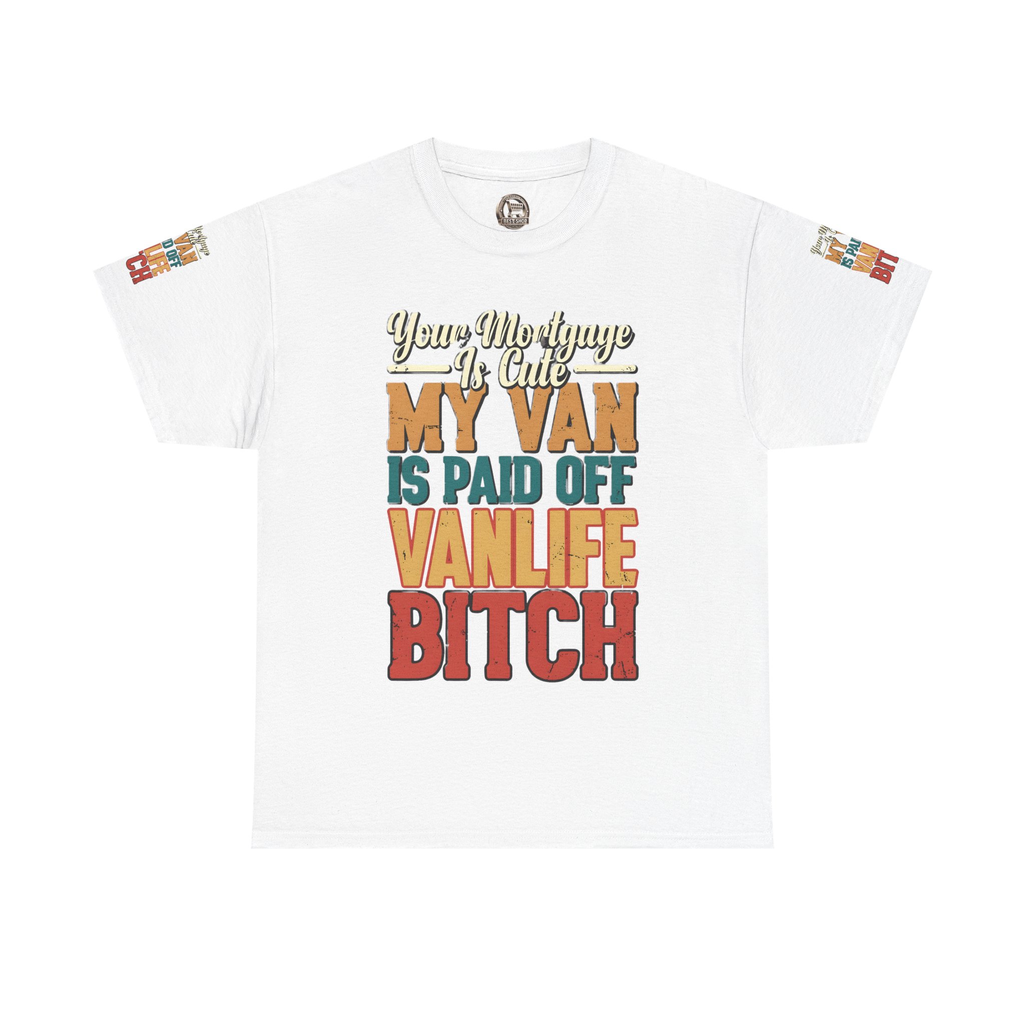 Unisex Heavy Cotton Tee — "Your Mortgage Is Cute" Design F**K-Line
