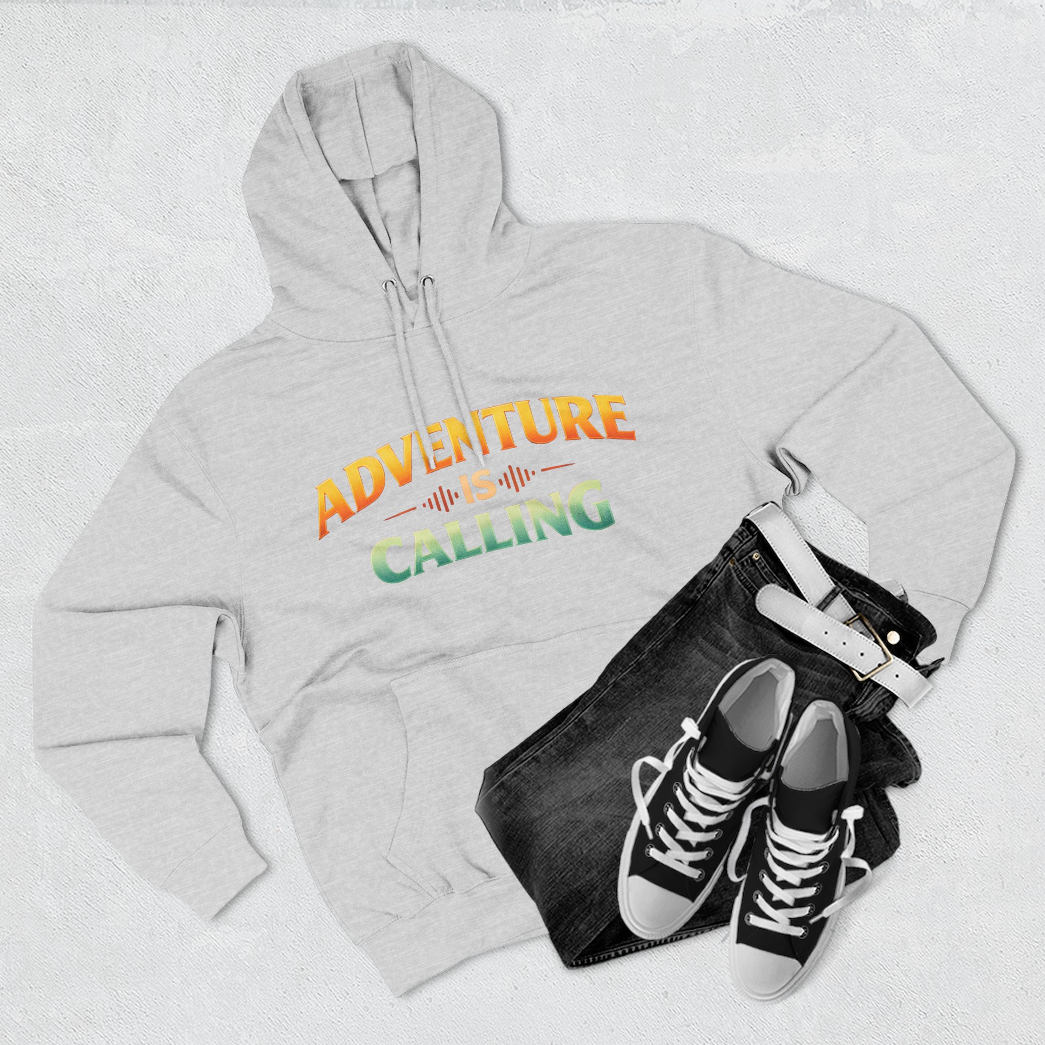 Three-Panel Fleece Hoodie - "Adventure Is Calling" Design Scenic-Line