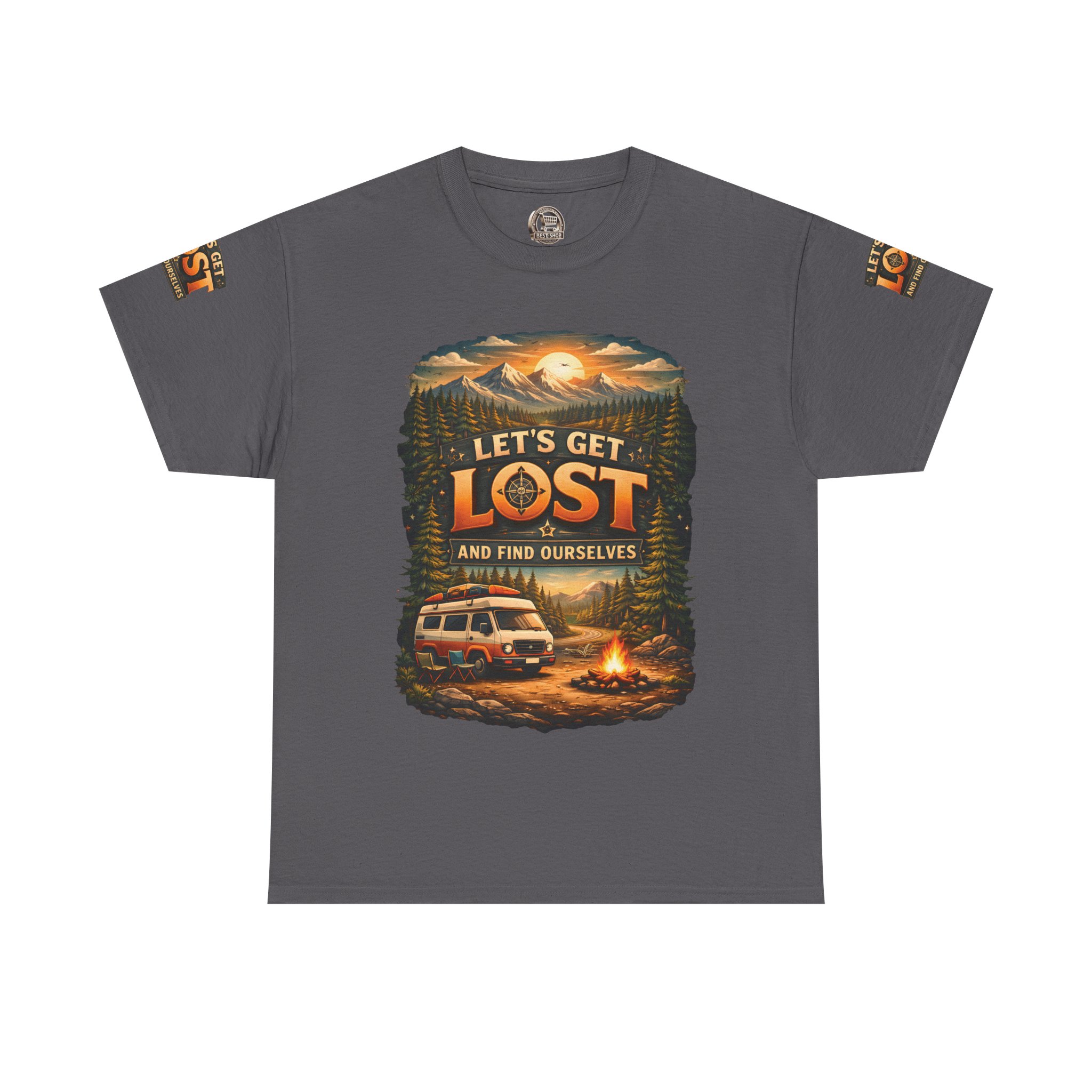 Unisex Heavy Cotton Tee — "Let´s Get Lost And Found Ourselfs" Design Scenic-Line