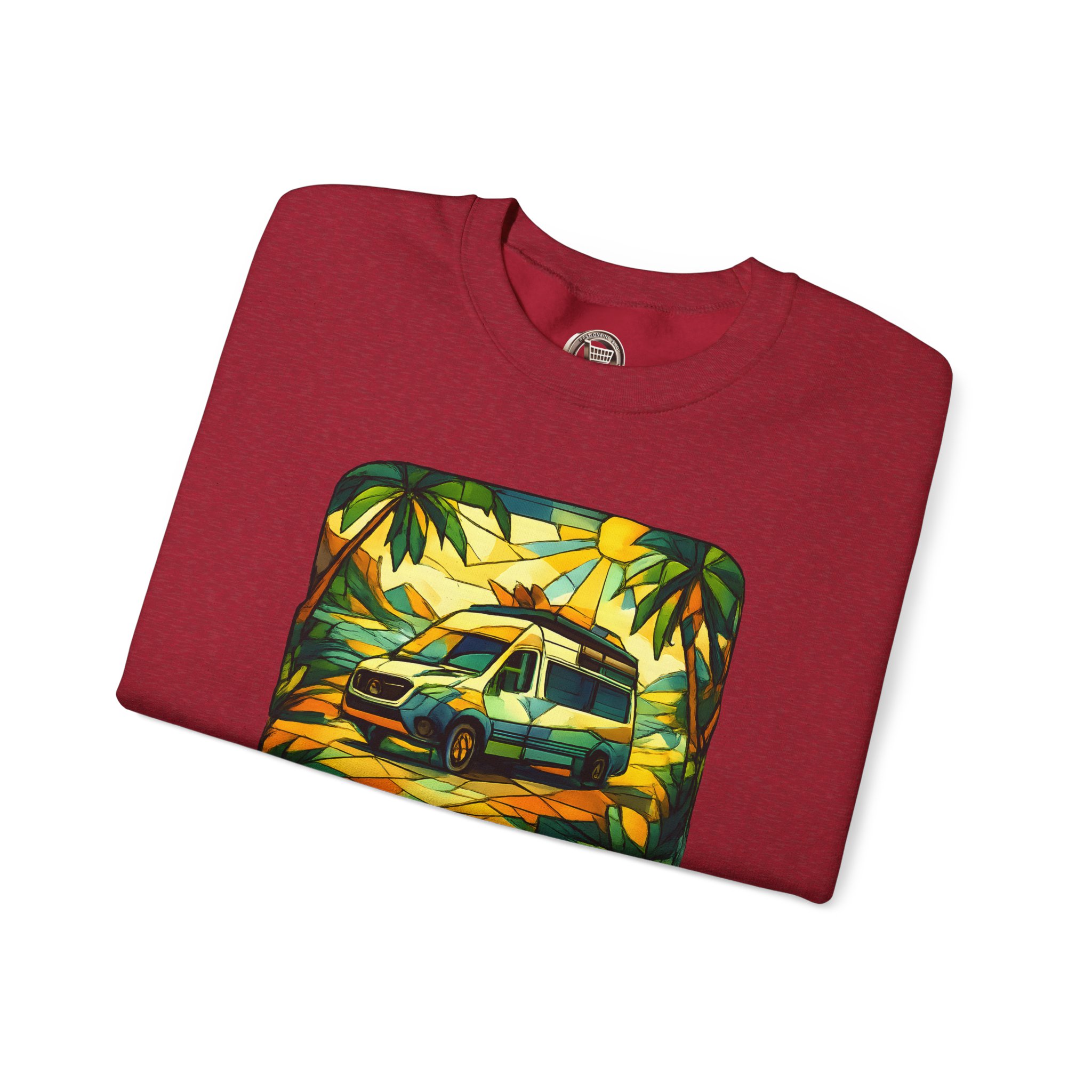 Unisex Heavy Blend™ Crewneck Sweatshirt — "Exploration In Every Angle" Design Cubic-Line