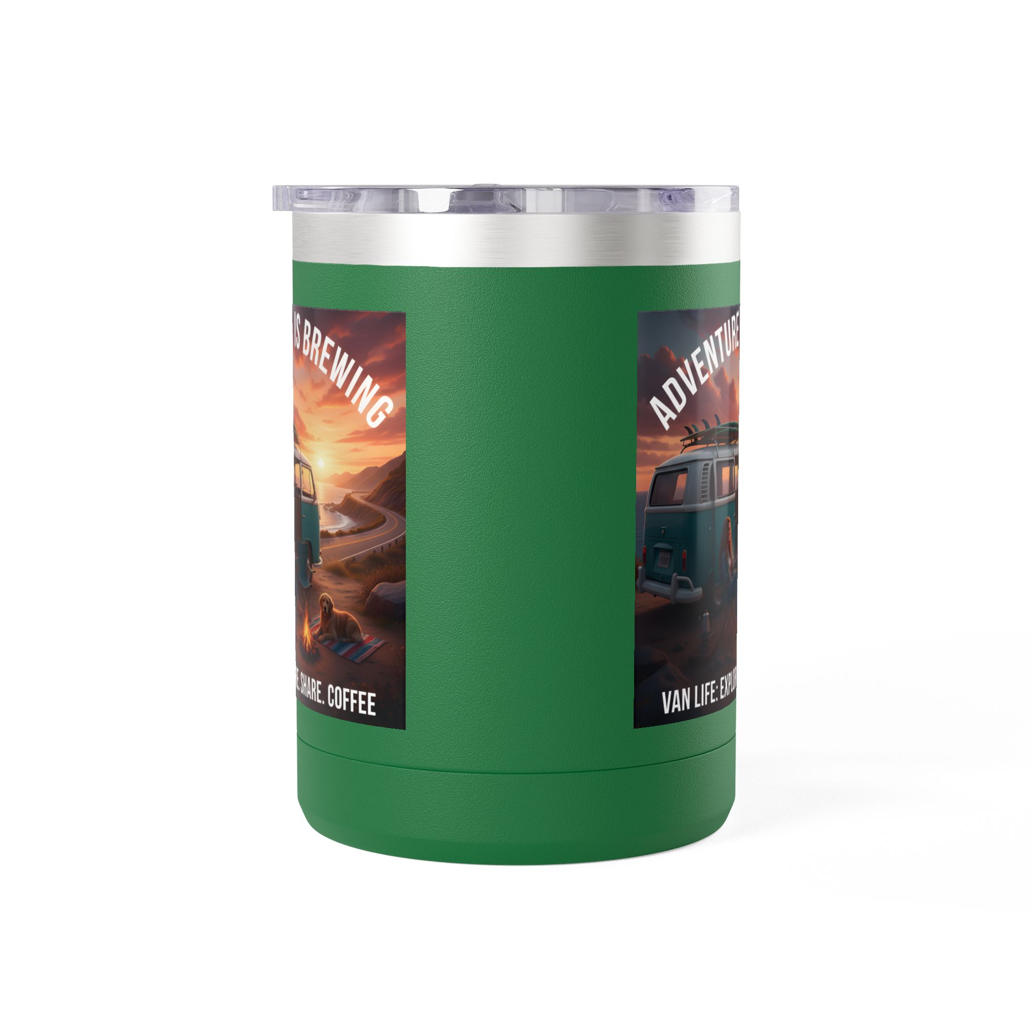 Coffee Mug Tumbler, 15oz-- "Adventure Is Brewing"