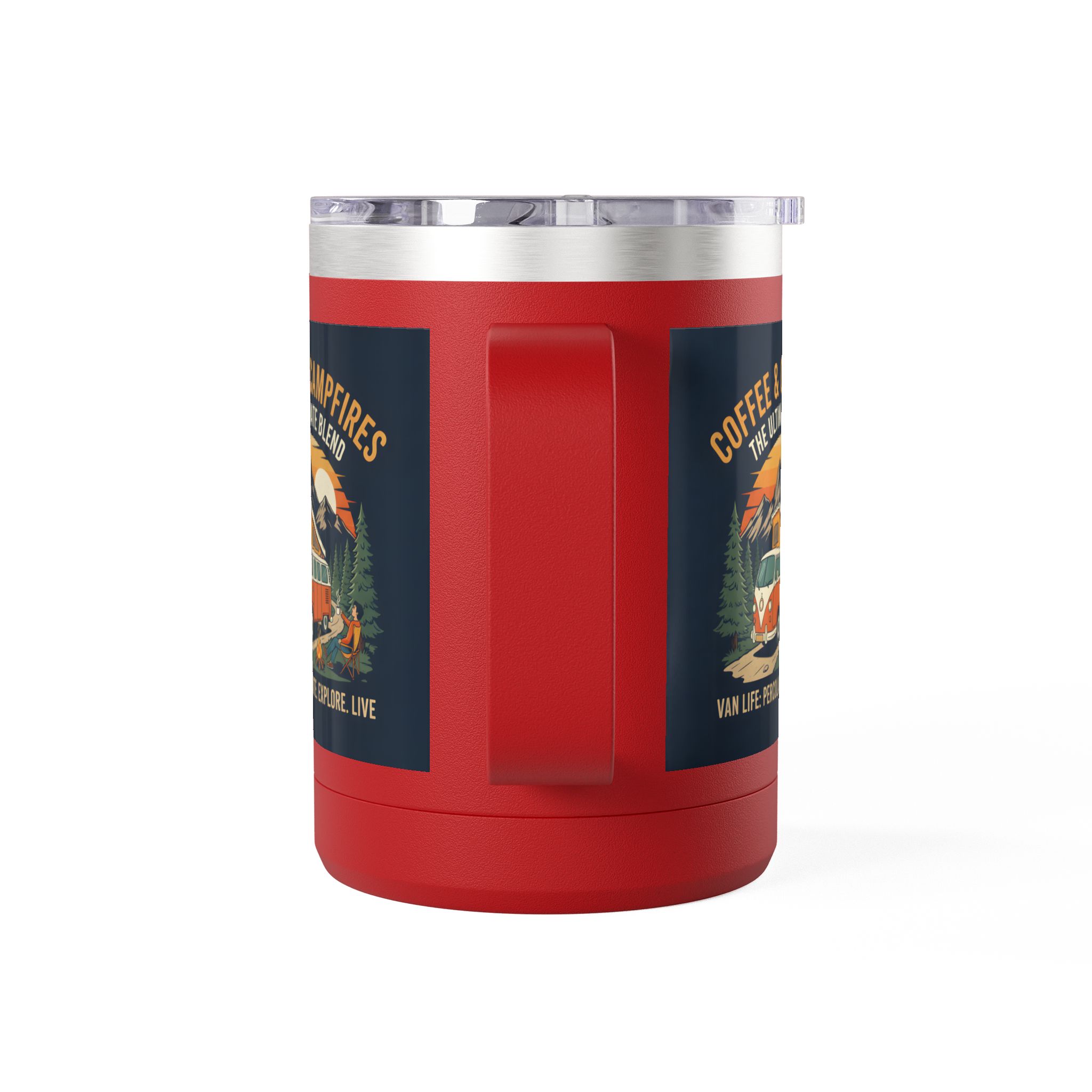 Coffee Mug Tumbler, 15oz — “Coffee & Campfires: The Ultimate Blend”