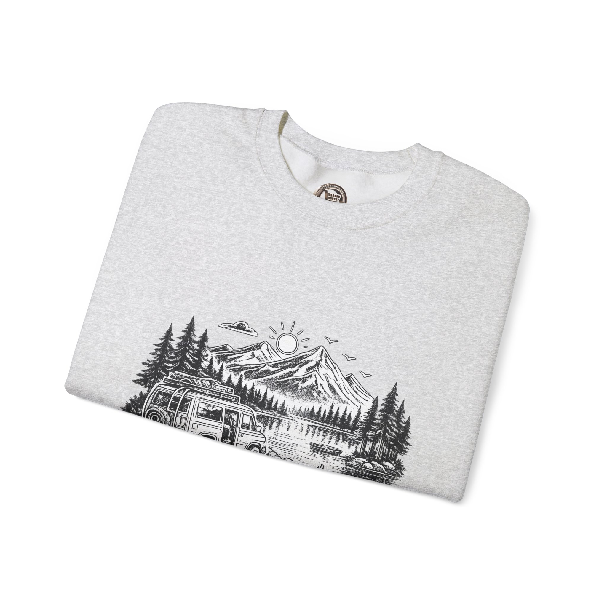 Unisex Heavy Blend™ Crewneck Sweatshirt — "Seek Adventure" Design Minimal-Line
