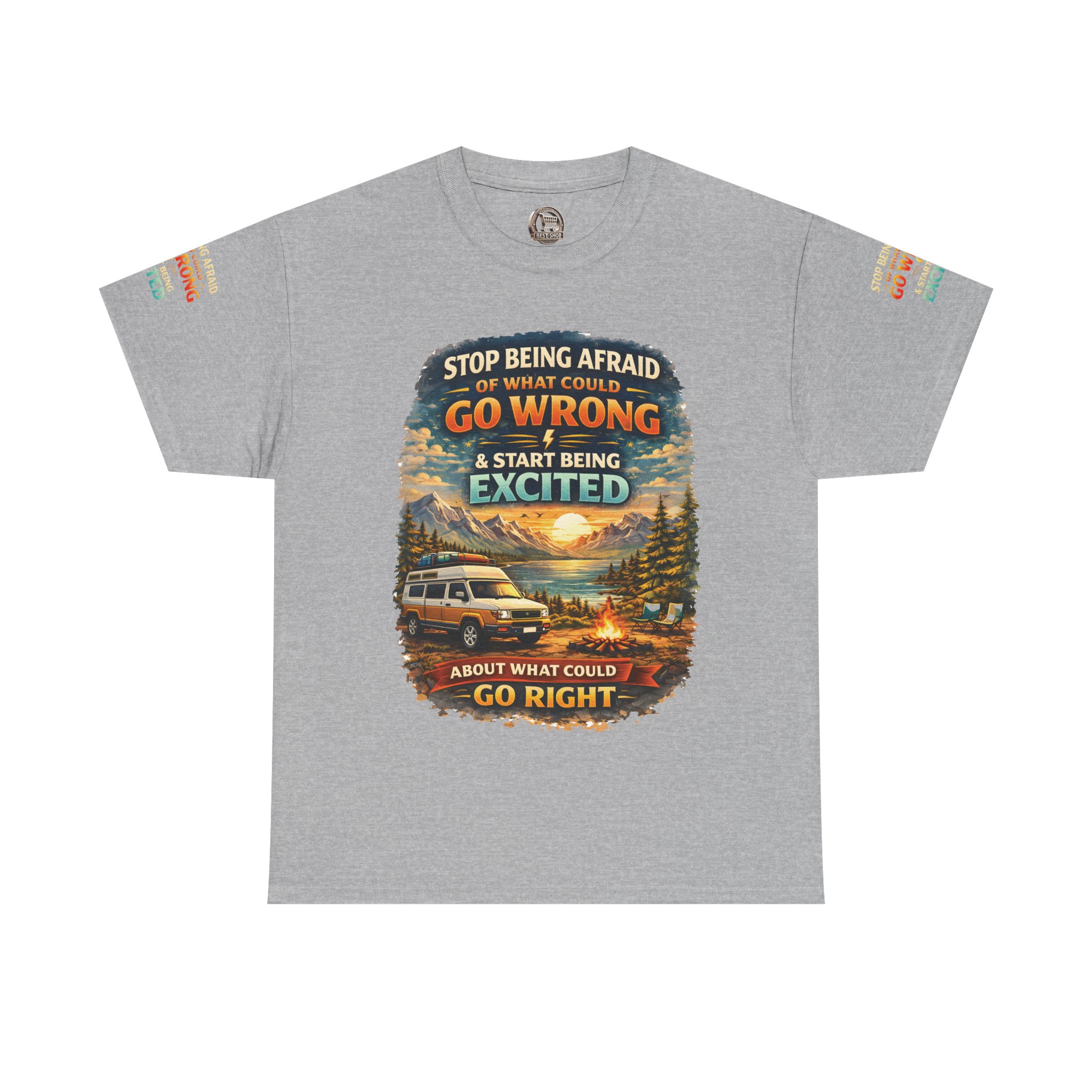 8621810348515549802_2048.jpeg Unisex Heavy Cotton Tee — "Stop Being Afraid Of What Could Go Wrong" Design Scenic-Line