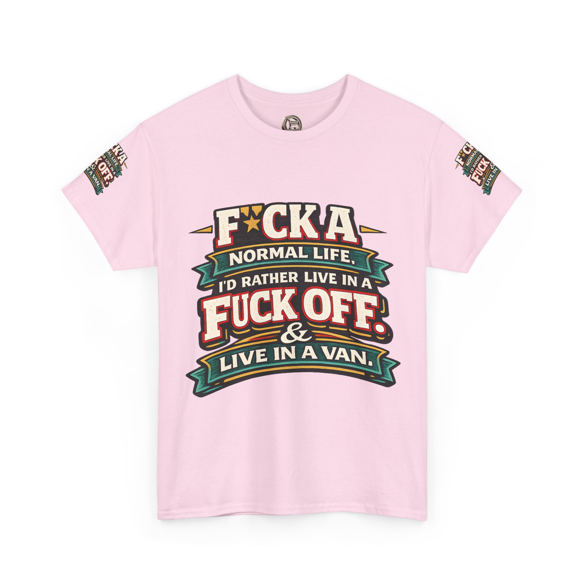 Unisex Heavy Cotton Tee — "Fuck A Normal Life" Design F**K-Line