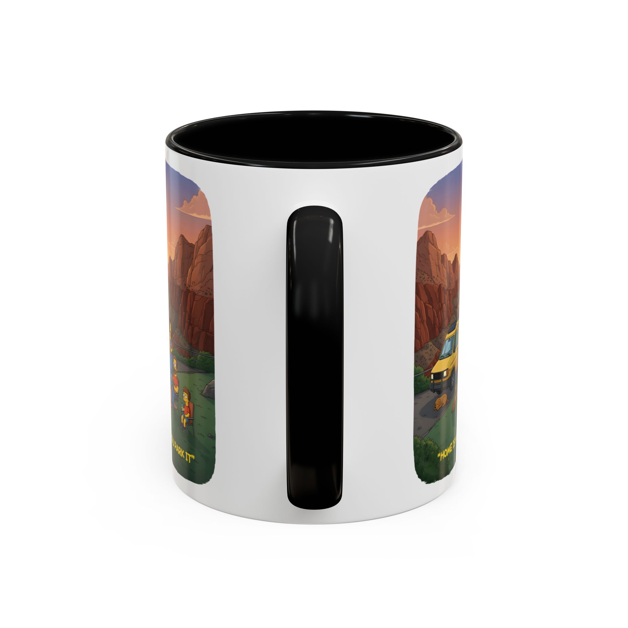 Accent Coffee Mug (11, 15oz) — "Home Is Where You Park It" Design Sitcom-Line