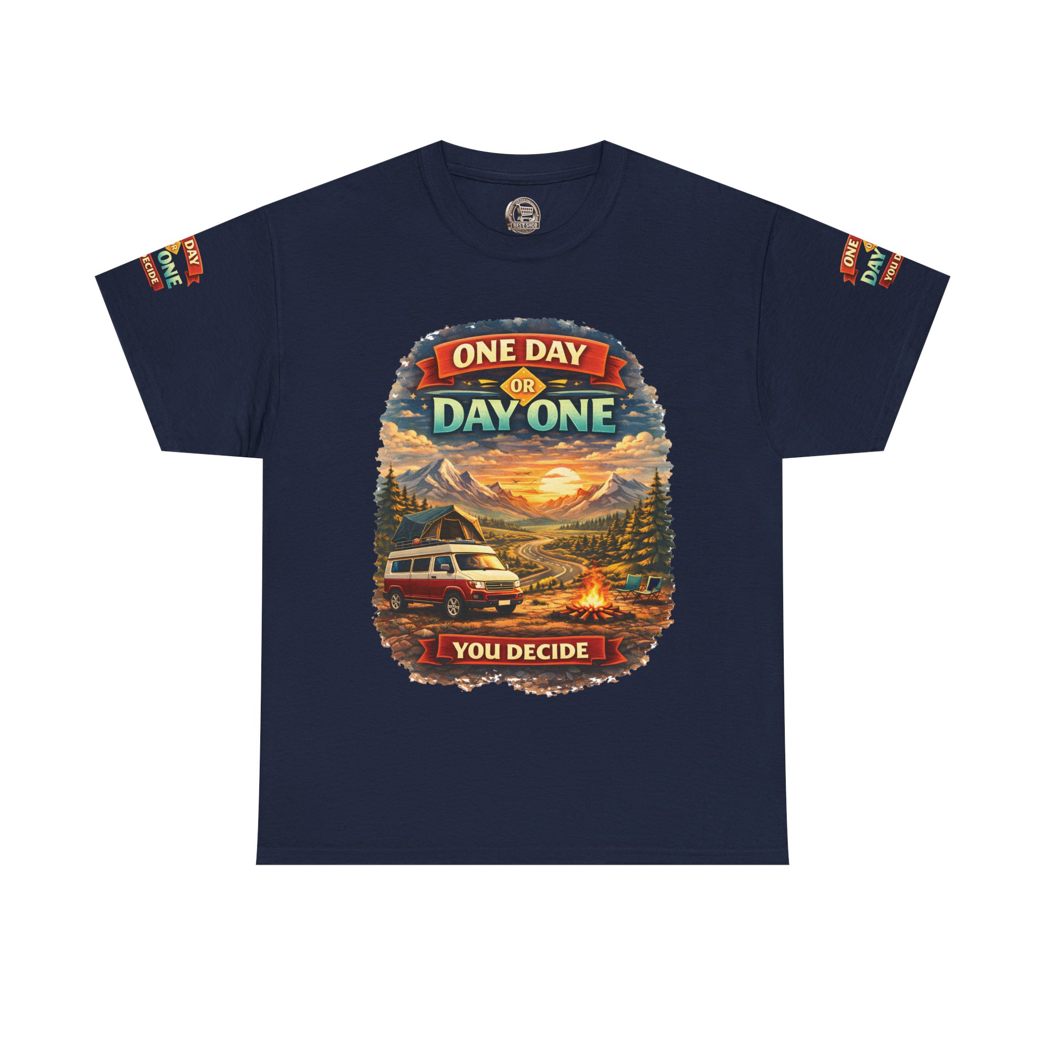 8648547719016451894_2048.jpeg Unisex Heavy Cotton Tee — "One Day Or Day One" Design Scenic-Line